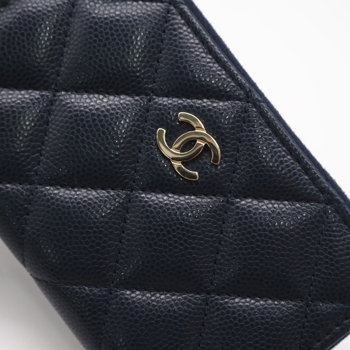 Chanel Matelasse Navy Grained Calfskin Coin Purse/Coin Case (Pre-Owned)