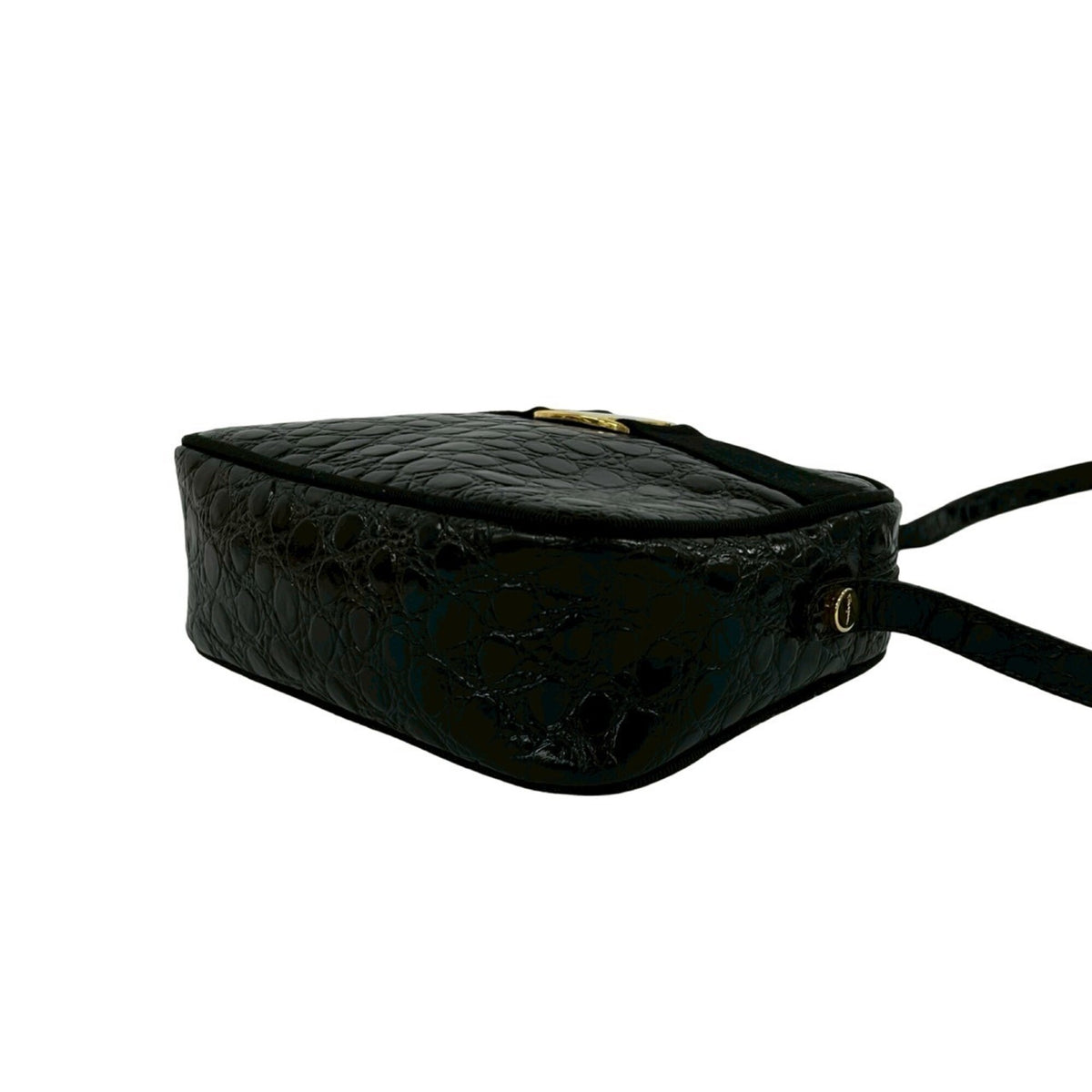 Salvatore Ferragamo Black Leather Pochette Shoulder Bag (Pre-Owned)