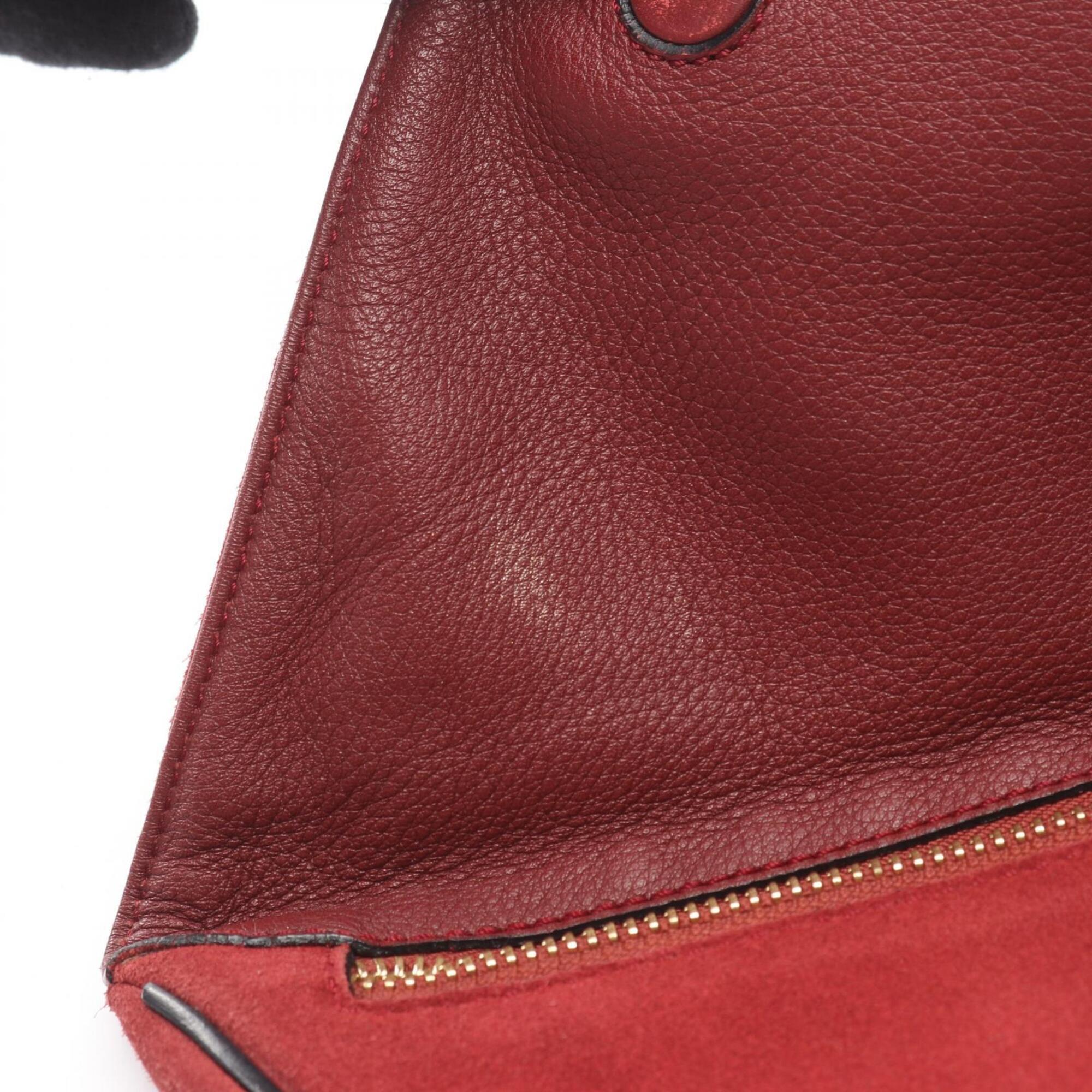 Loewe Bordeaux Suede Clutch Bag Handbag (Pre-Owned)