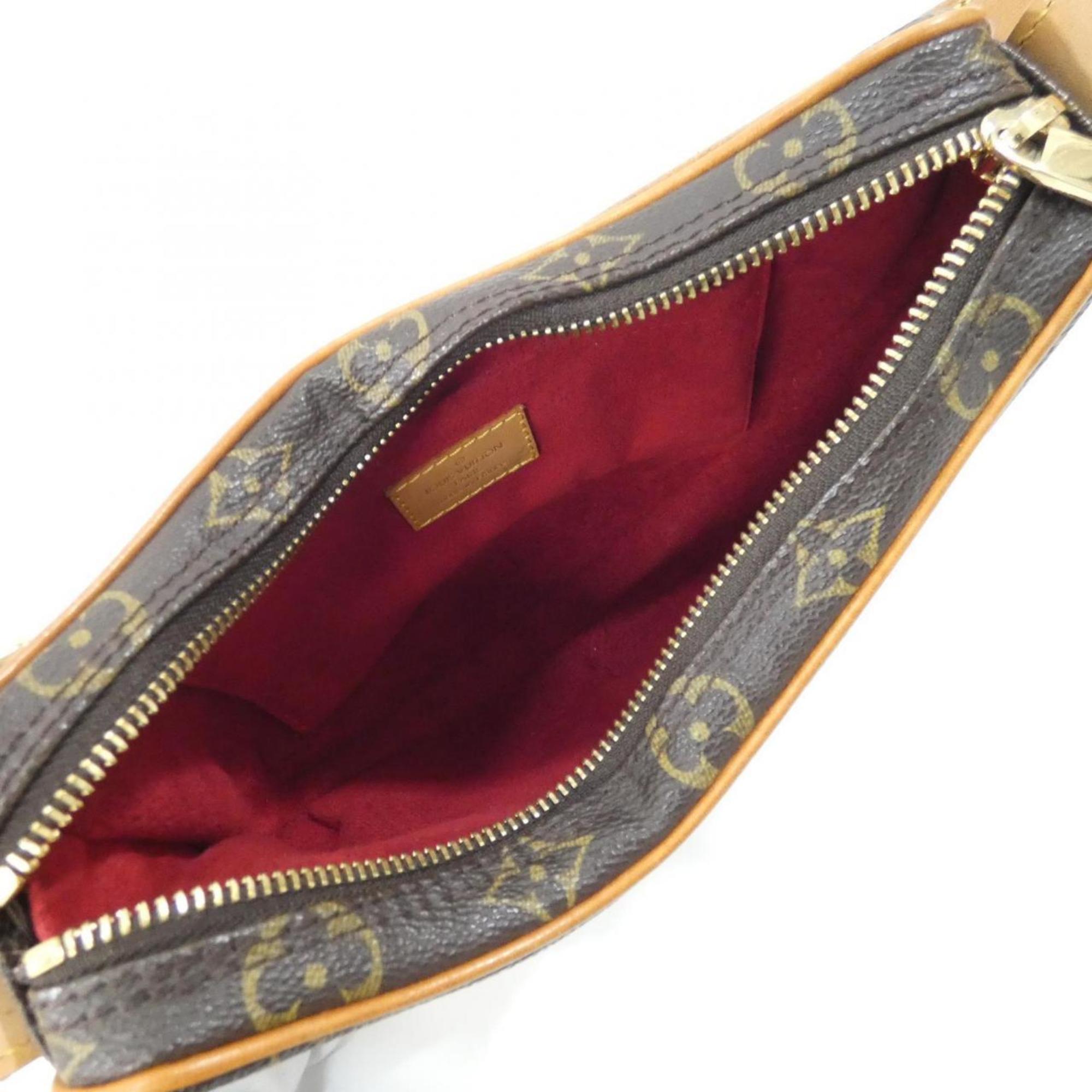 Louis Vuitton Marron Coated Canvas Pochette Shoulder Bag (Pre-Owned)