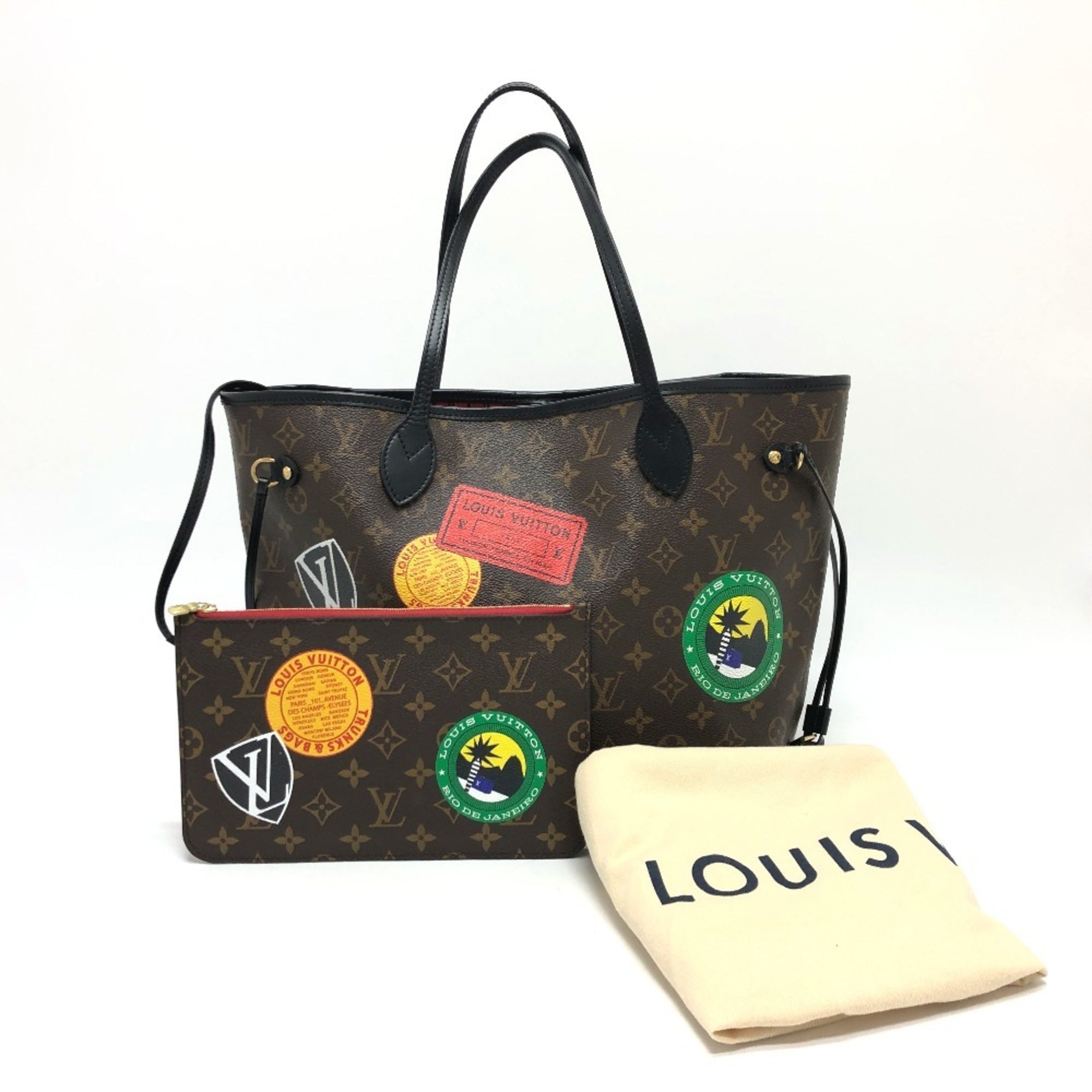 Louis Vuitton Brown Monogram Canvas Pouch Tote Bag (Pre-Owned)
