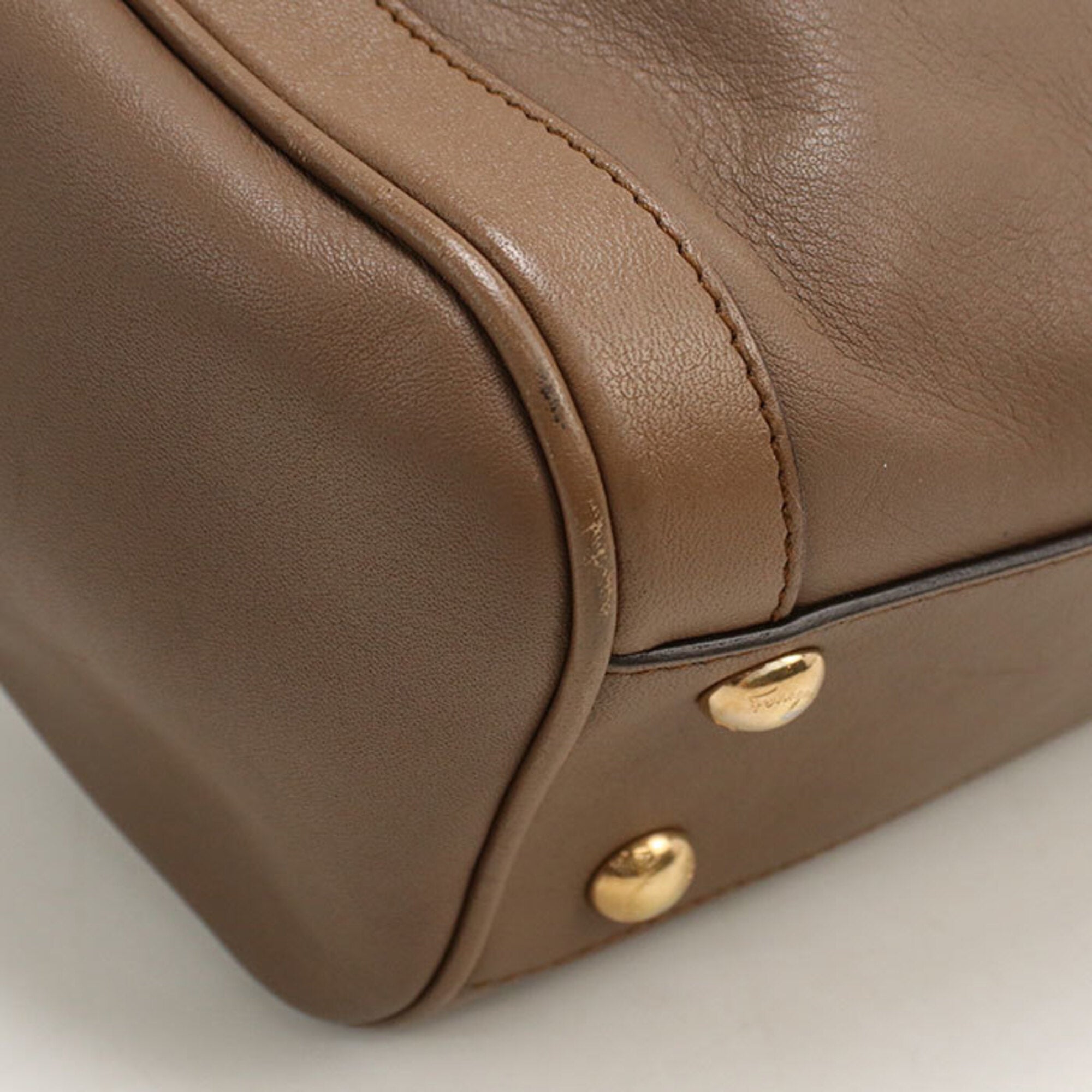 Salvatore Ferragamo Brown Leather Handbag (Pre-Owned)