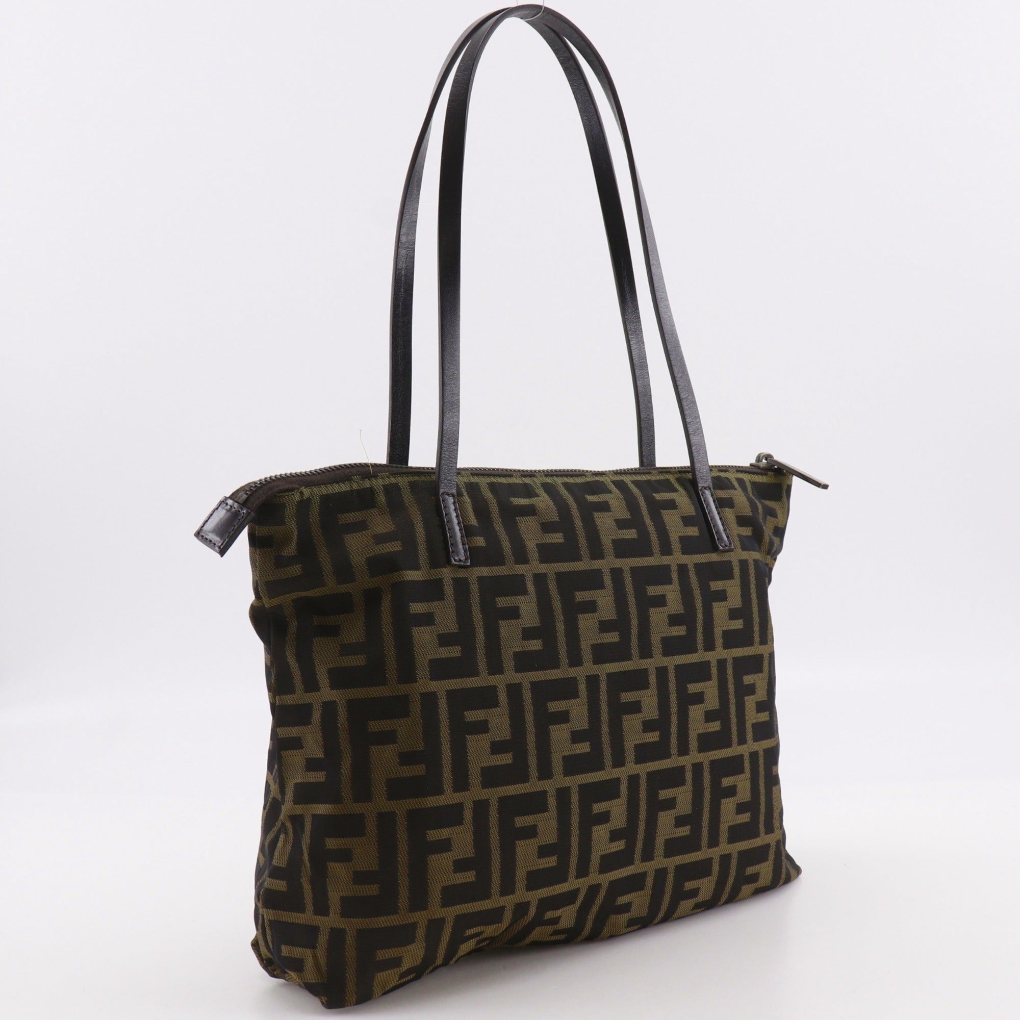 Fendi Zucca Brown Nylon Canvas Tote Bag (Pre-Owned)