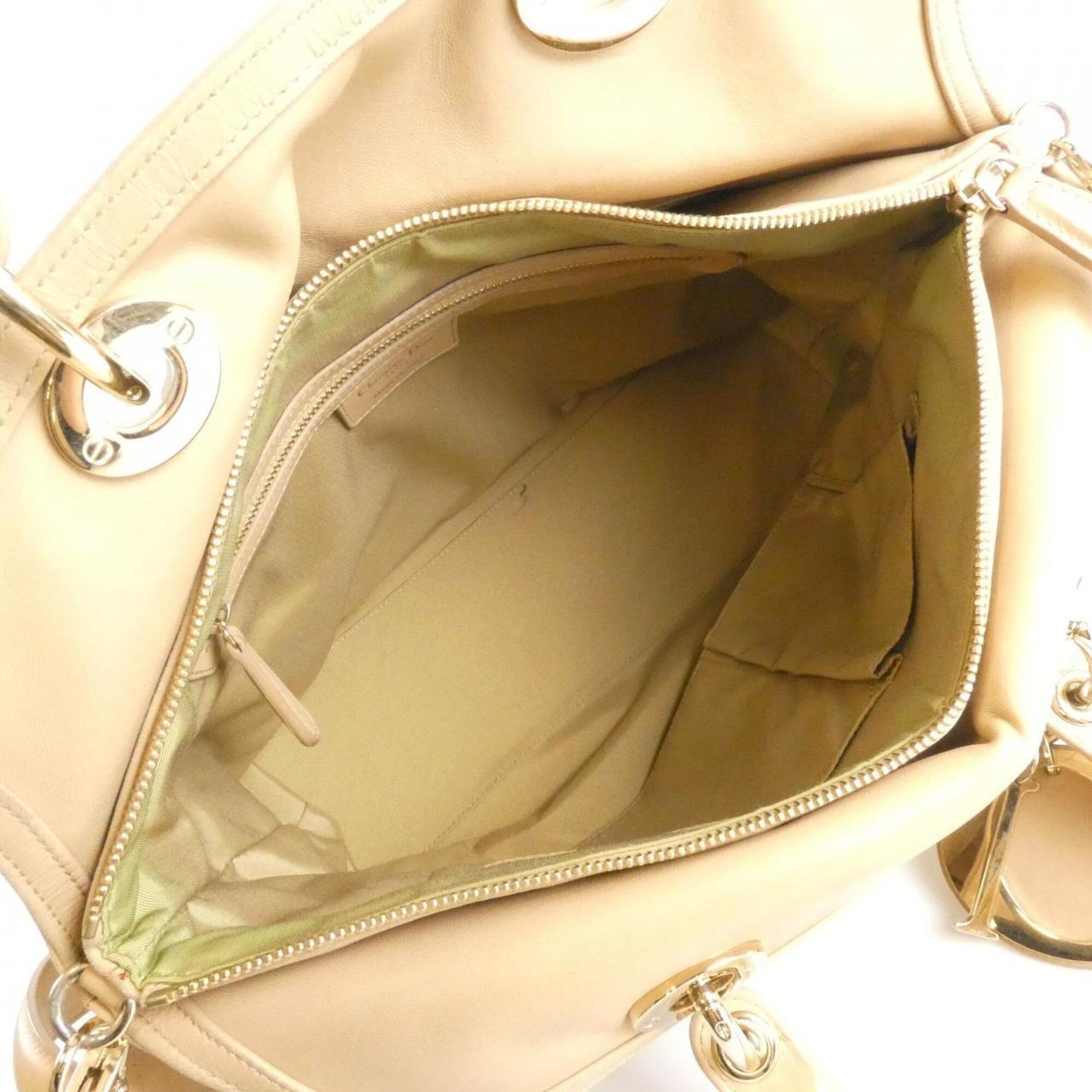 Christian Dior Beige Leather Handbag (Pre-Owned)