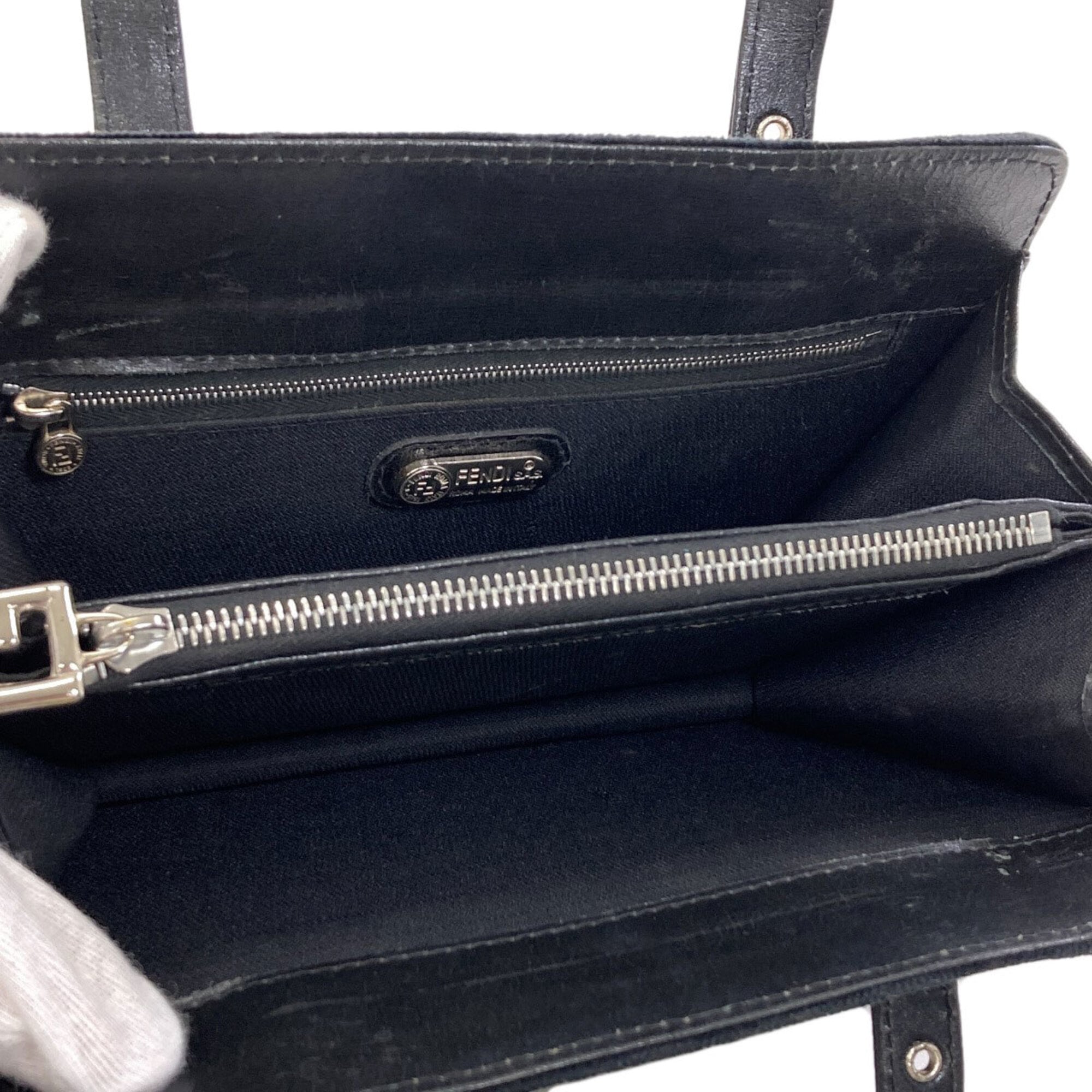 Fendi Black Suede Handbag (Pre-Owned)