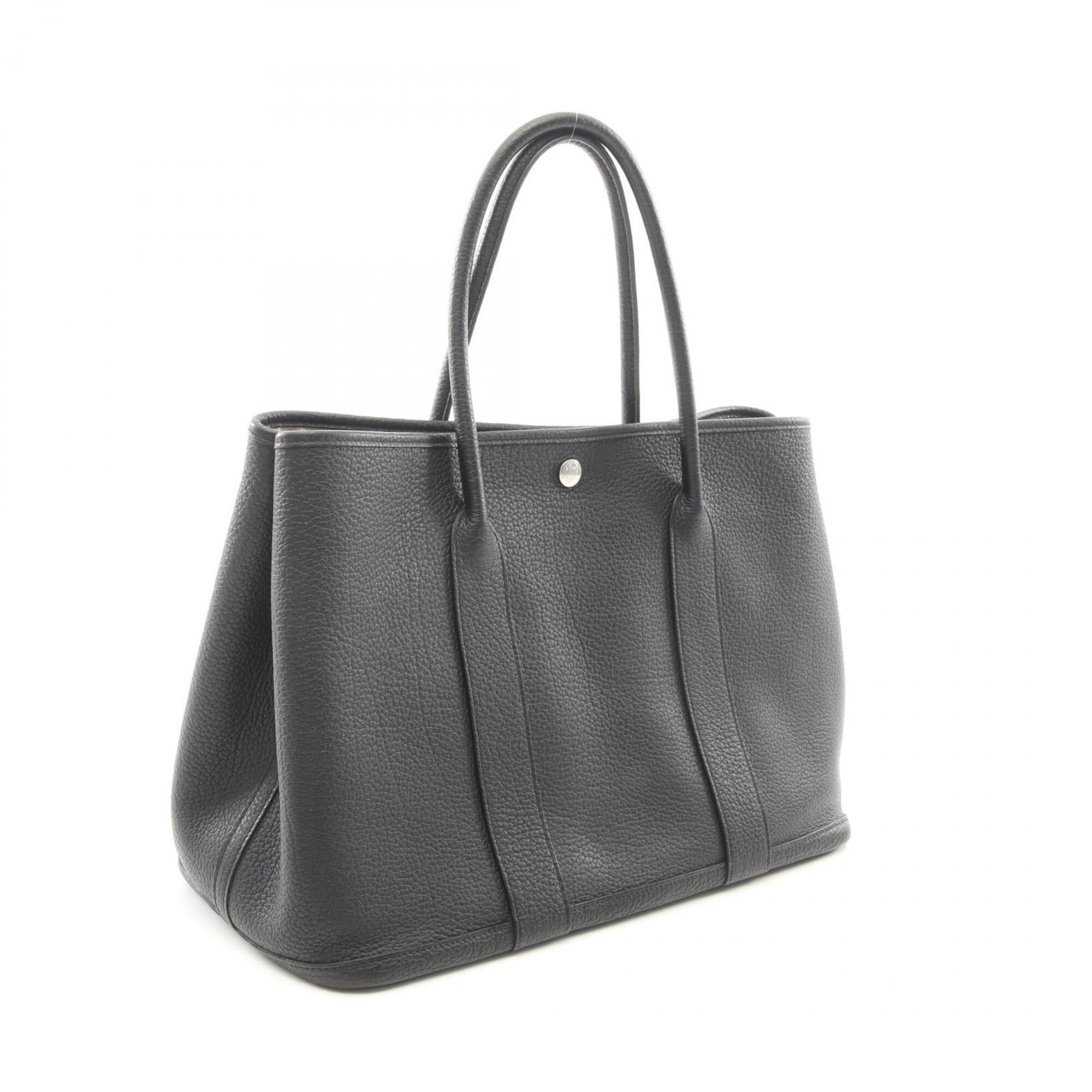 Hermes Black Negonda Leather Handbag Tote Bag (Pre-Owned)