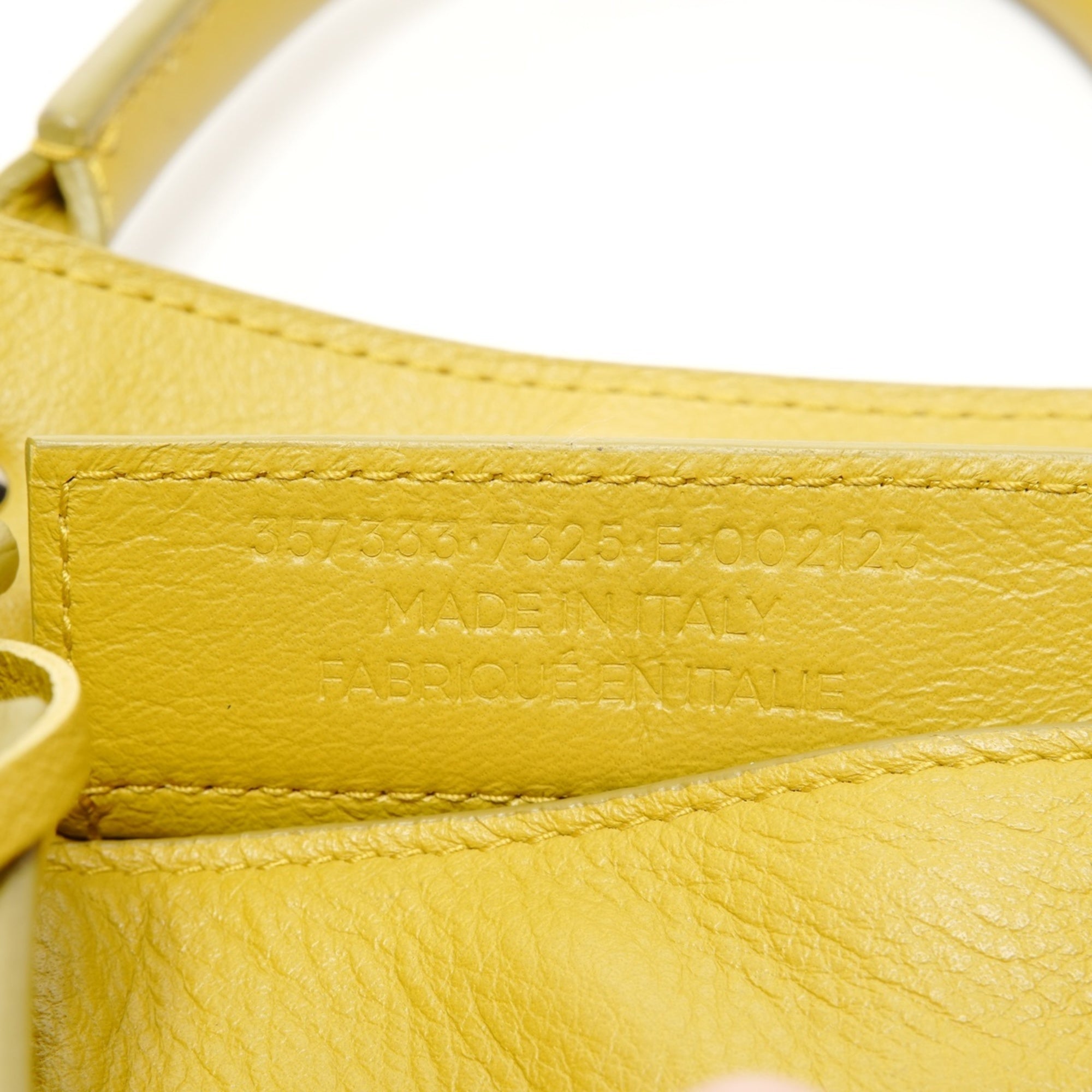 Balenciaga Paper Yellow Leather Shoulder Bag (Pre-Owned)