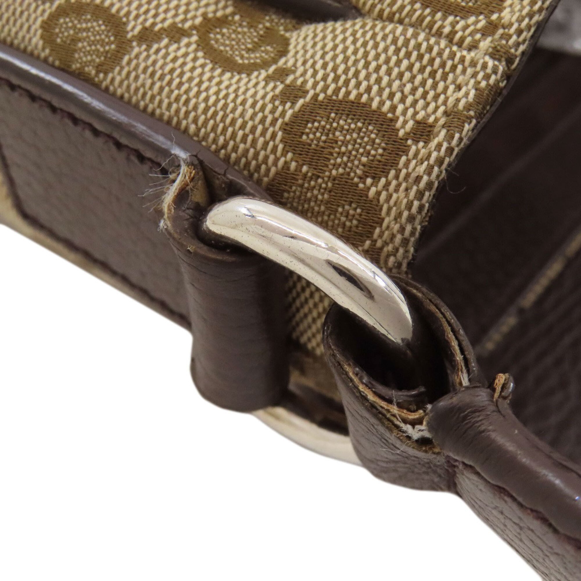 Gucci Brown Canvas Shoulder Bag (Pre-Owned)