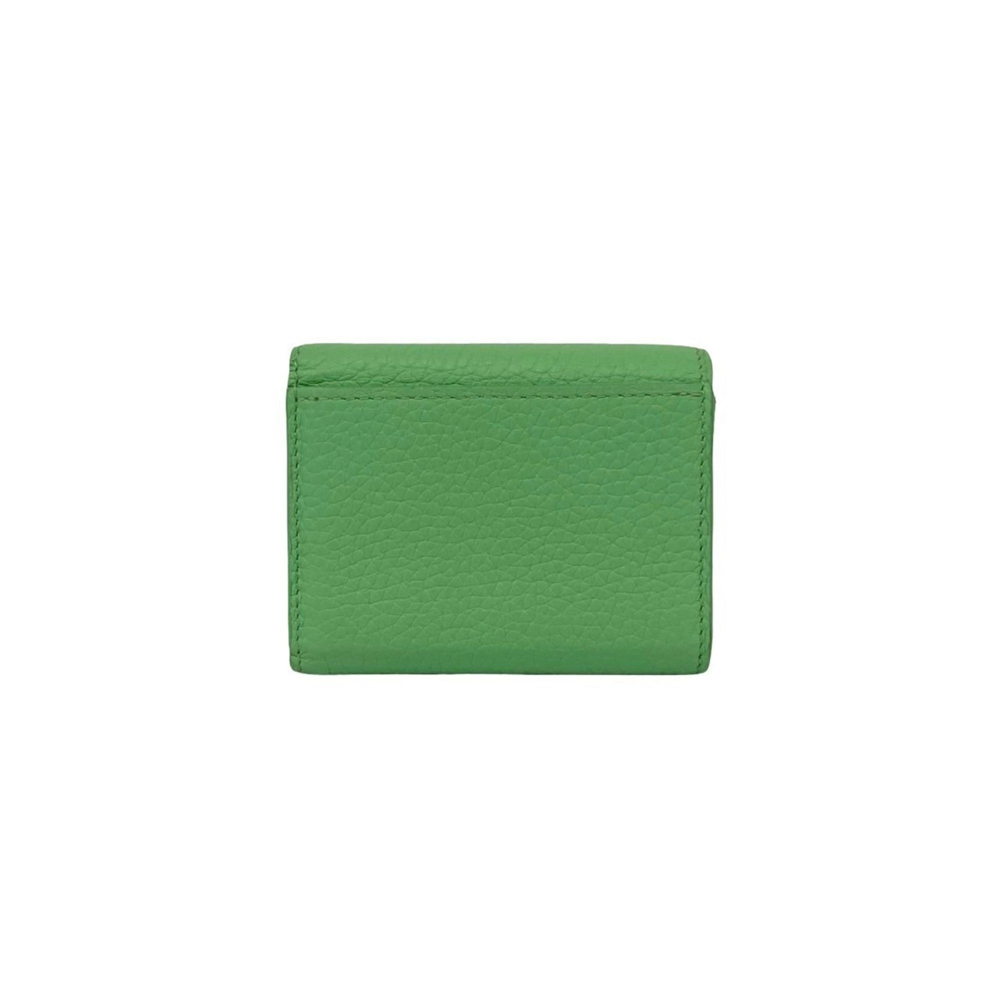 Louis Vuitton Green Pink Leather Wallet (Tri-Fold) (Pre-Owned)