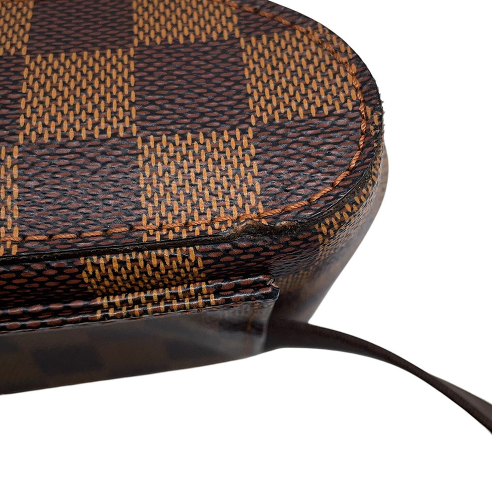 Louis Vuitton Brown Damier Canvas Ebene Exotic Leather Handbag Pouch Shoulder Bag Sling Bag (Pre-Owned)