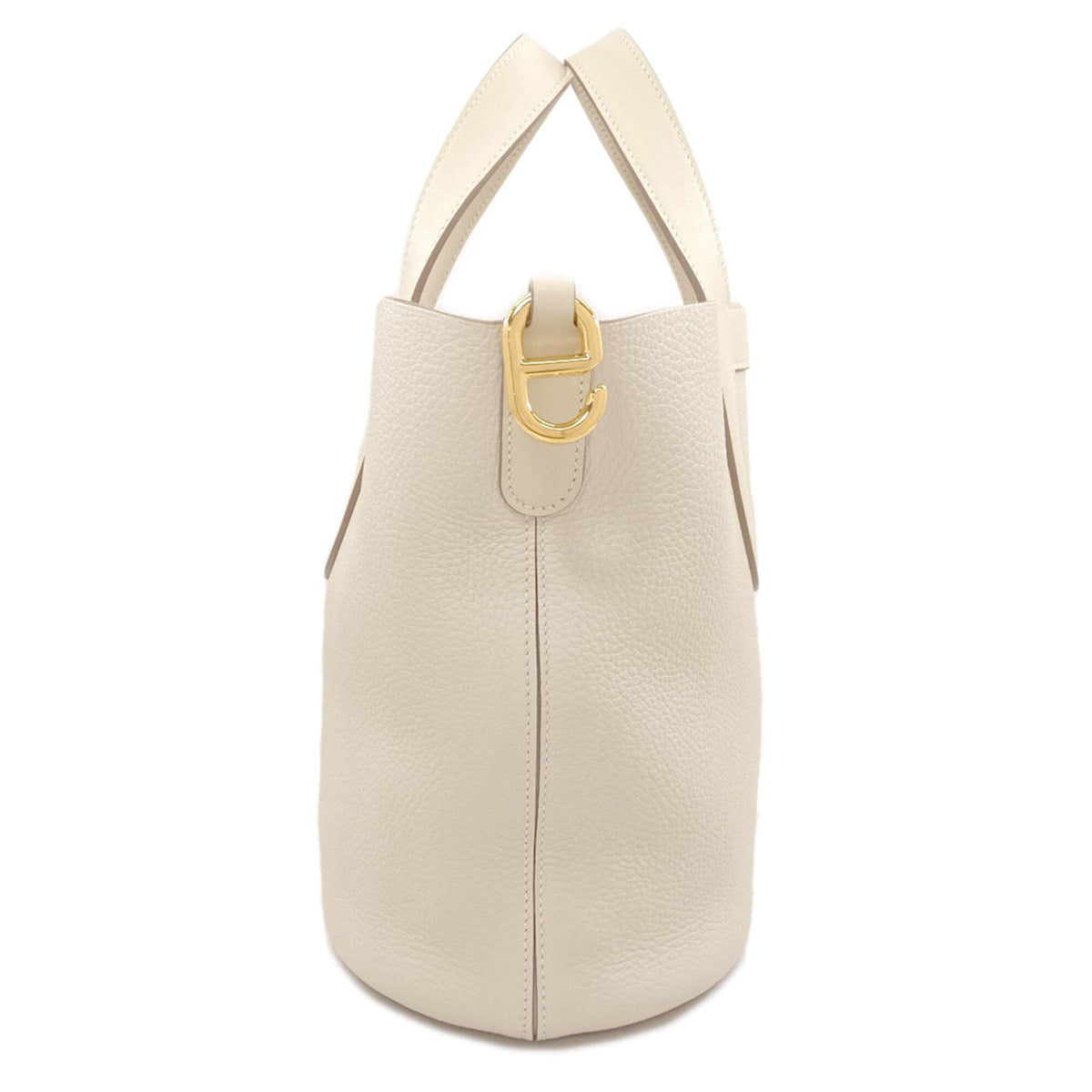 Hermes Cream Taurillon Clemence Leather Handbag (Pre-Owned)