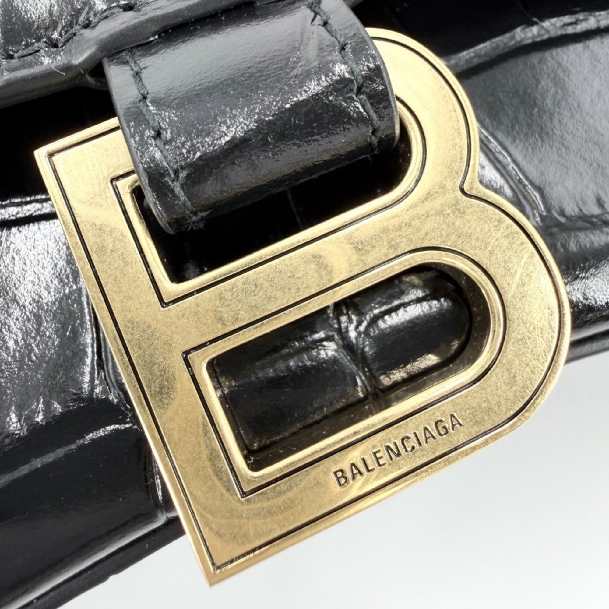 Balenciaga Black Leather Handbag Shoulder Bag (Pre-Owned)