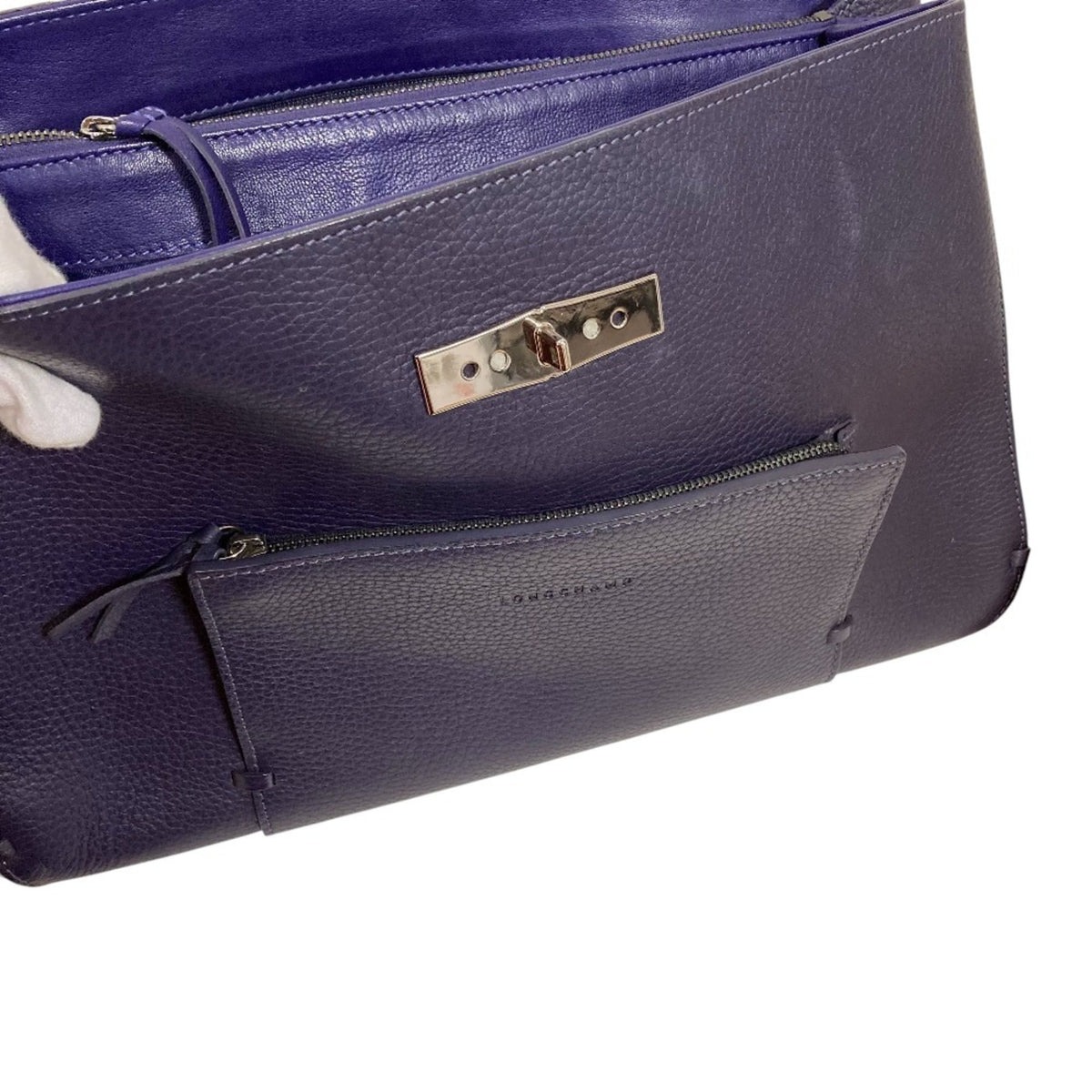 Longchamp Purple Handbag Tote Bag (Pre-Owned)