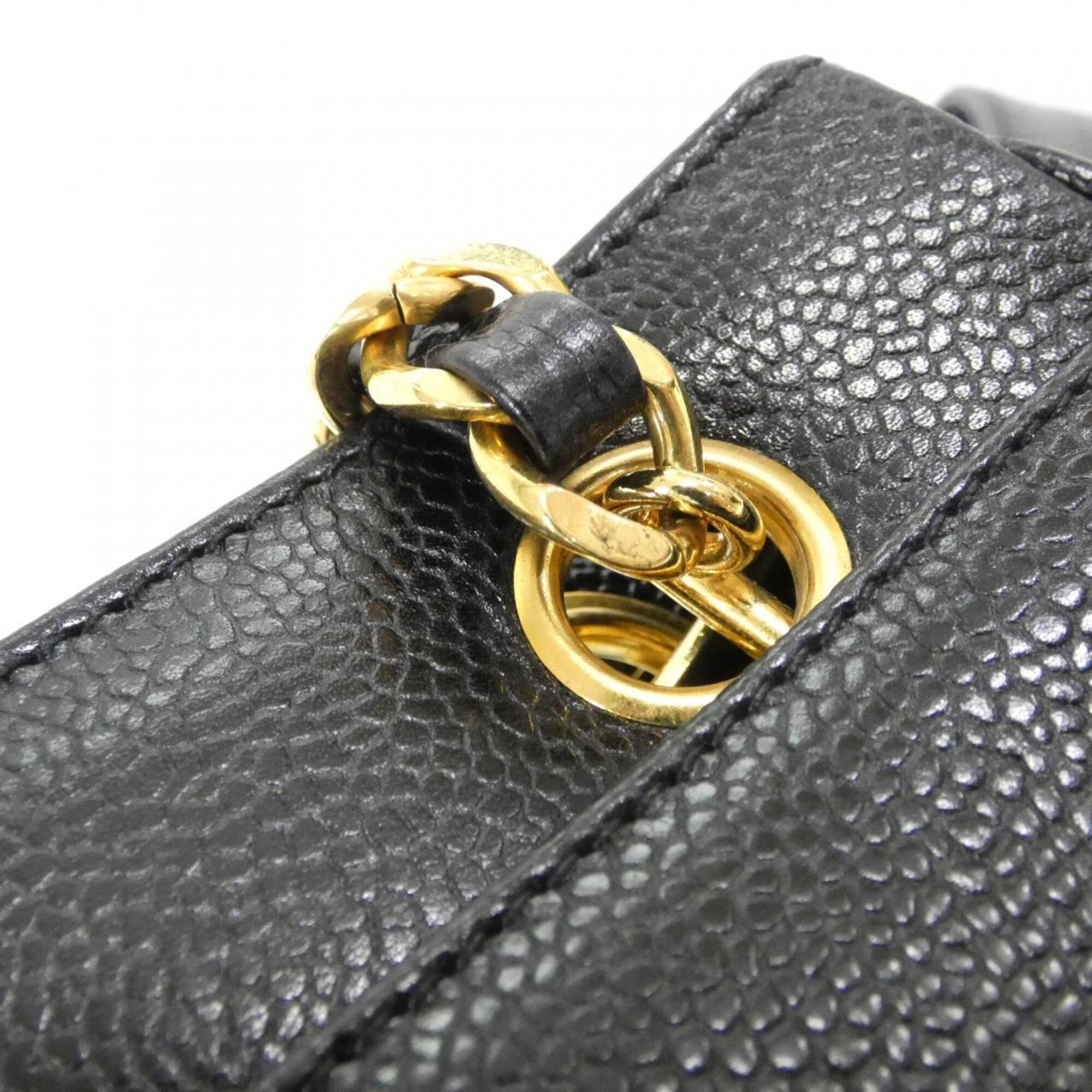 Chanel Black Grained Calfskin Shoulder Bag (Pre-Owned)