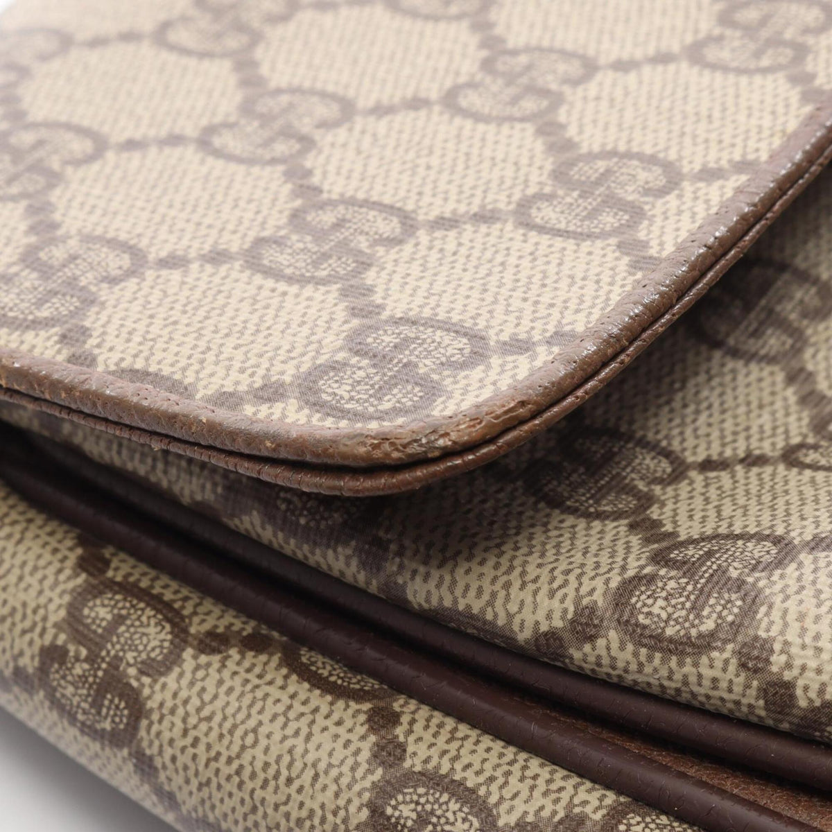 Gucci Beige Brown Gg Supreme Leather Handbag (Pre-Owned)