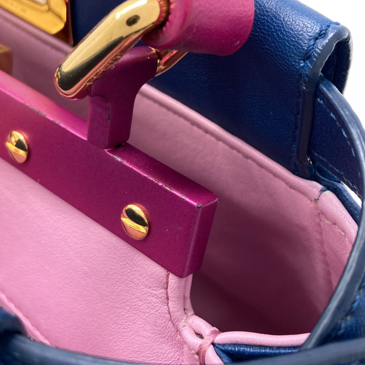 Fendi Blue Purple Leather Handbag (Pre-Owned)