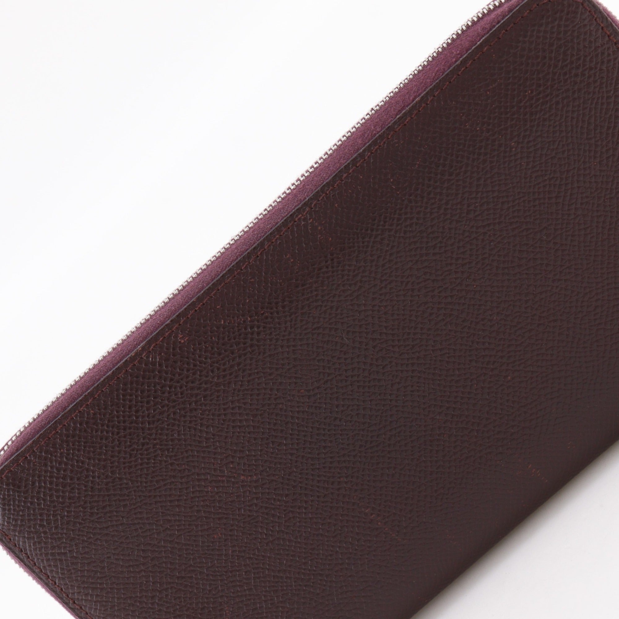 Hermes Red Color Wine Epsom Leather Long Wallet (Bi-Fold) (Pre-Owned)