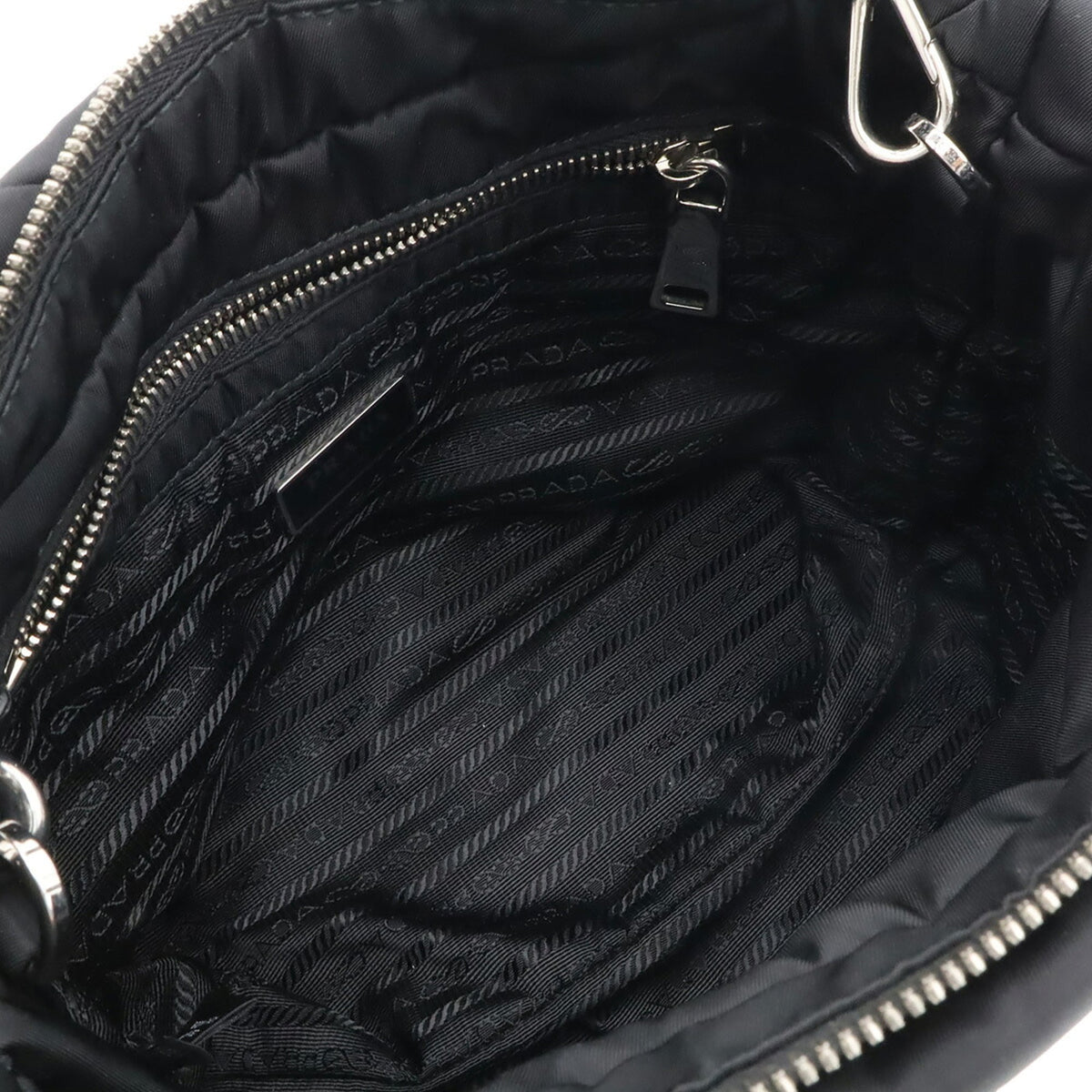 Prada Black Nero Nylon Handbag Pouch Shoulder Bag Tote Bag (Pre-Owned)