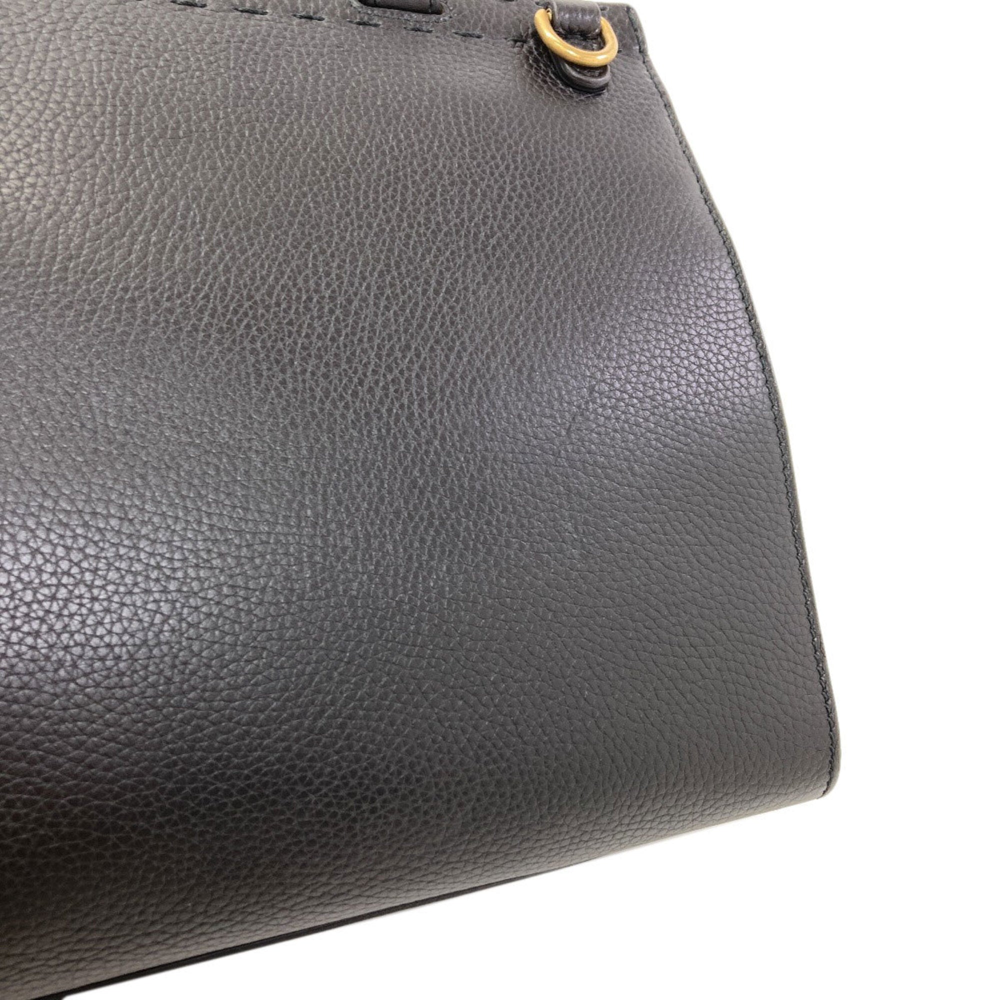 Gucci Gg Marmont Black Leather Handbag (Pre-Owned)