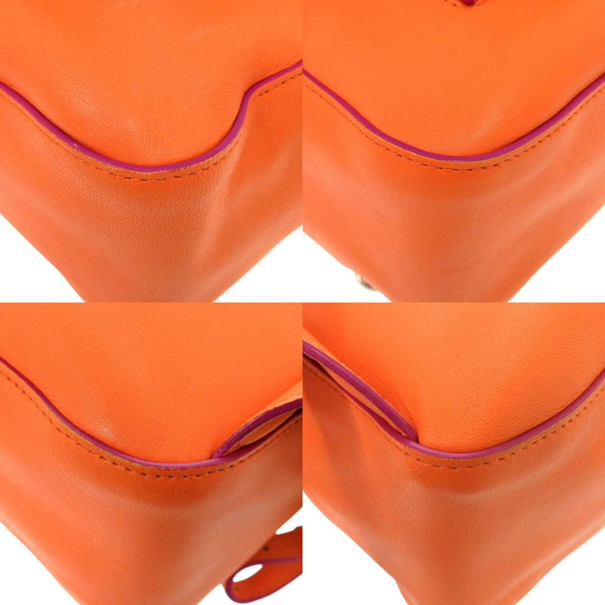 Versace Orange Leather Backpack (Pre-Owned)