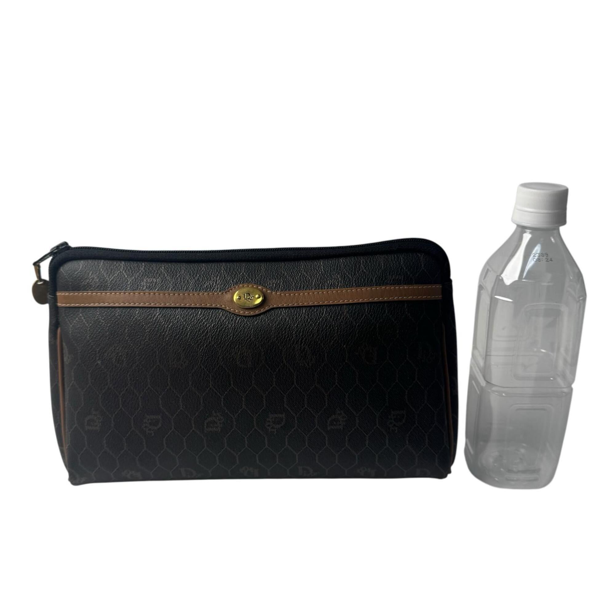 Christian Dior Dark Brown Pvc Leather Clutch Bag Pouch (Pre-Owned)