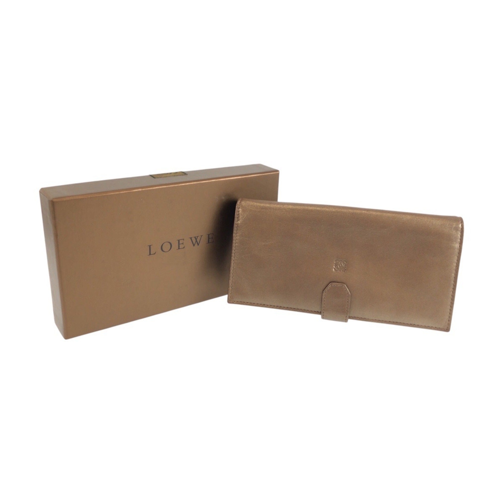 Loewe Bronze Leather Long Wallet (Bi-Fold) (Pre-Owned)