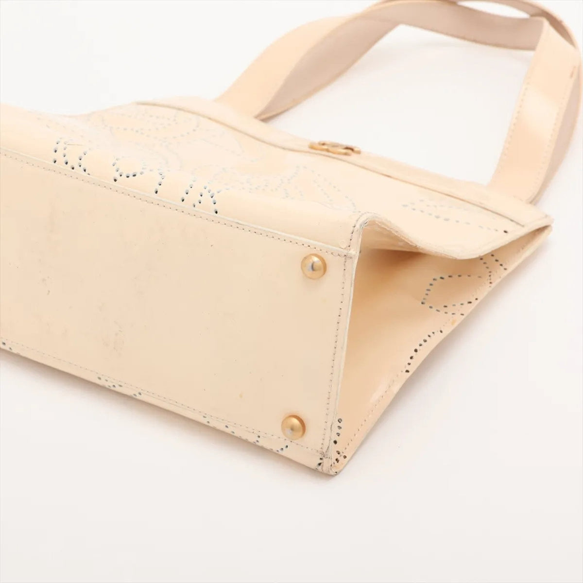 Chanel Beige Leather Shoulder Bag Tote Bag (Pre-Owned)