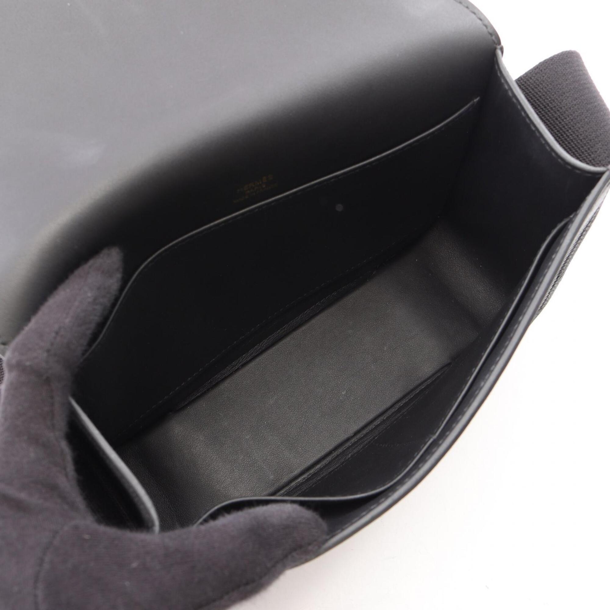 Hermes Black Chevre Leather Shoulder Bag (Pre-Owned)