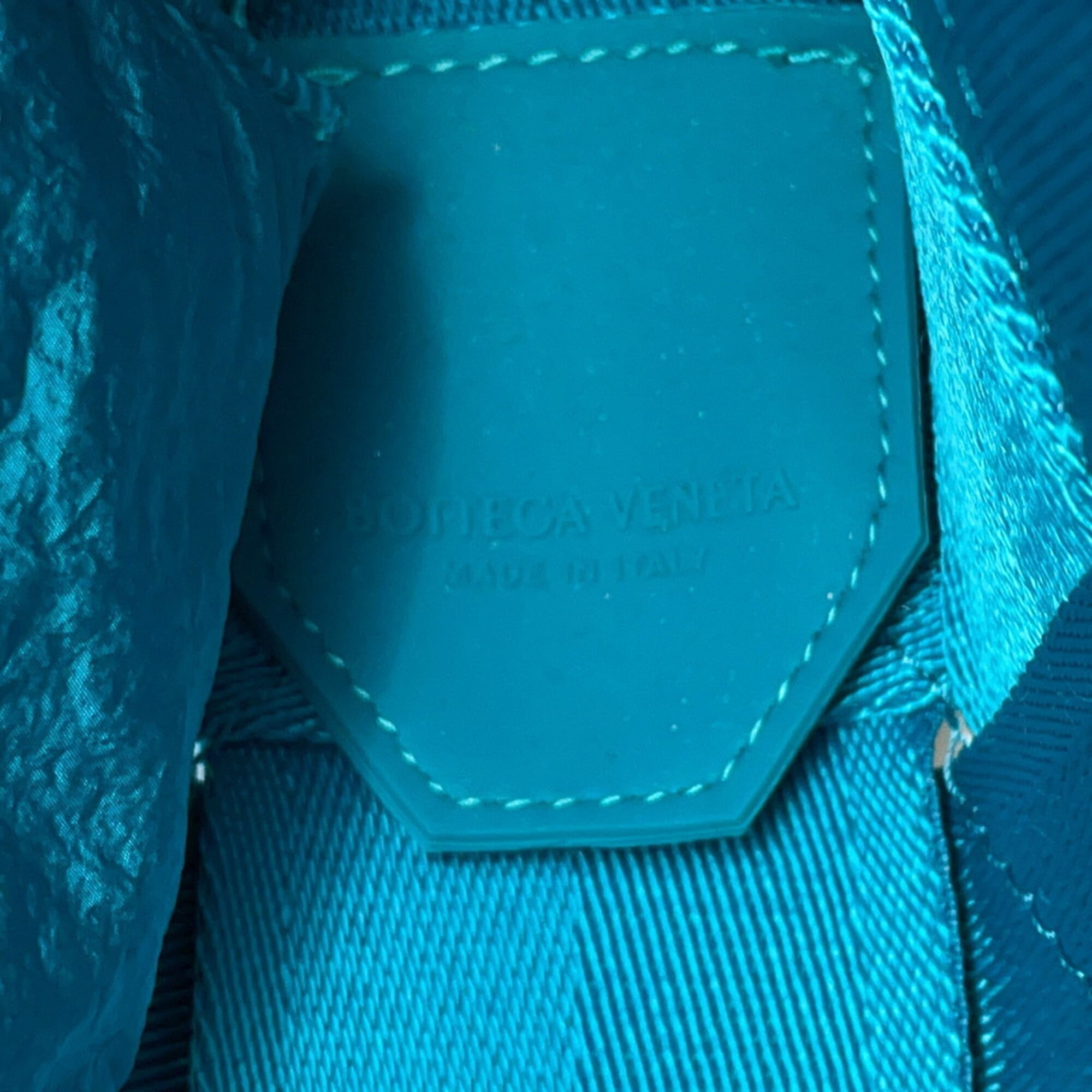 Bottega Veneta Intrecciato Blue Canvas Handbag Shoulder Bag (Pre-Owned)