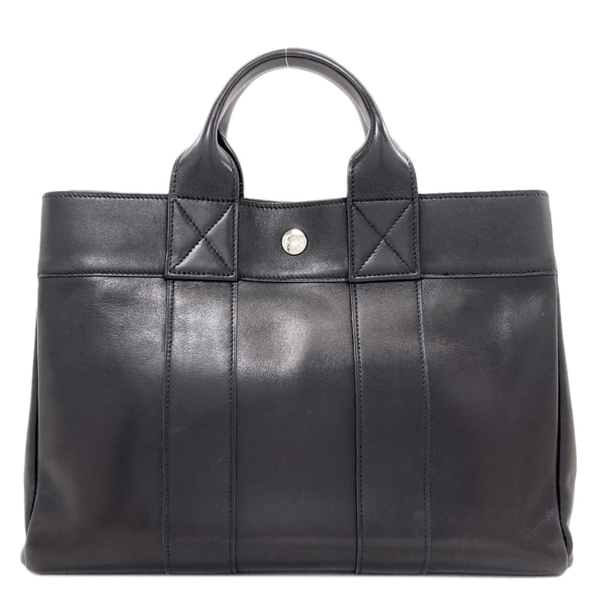 Hermes Black Evercalf Leather Handbag (Pre-Owned)