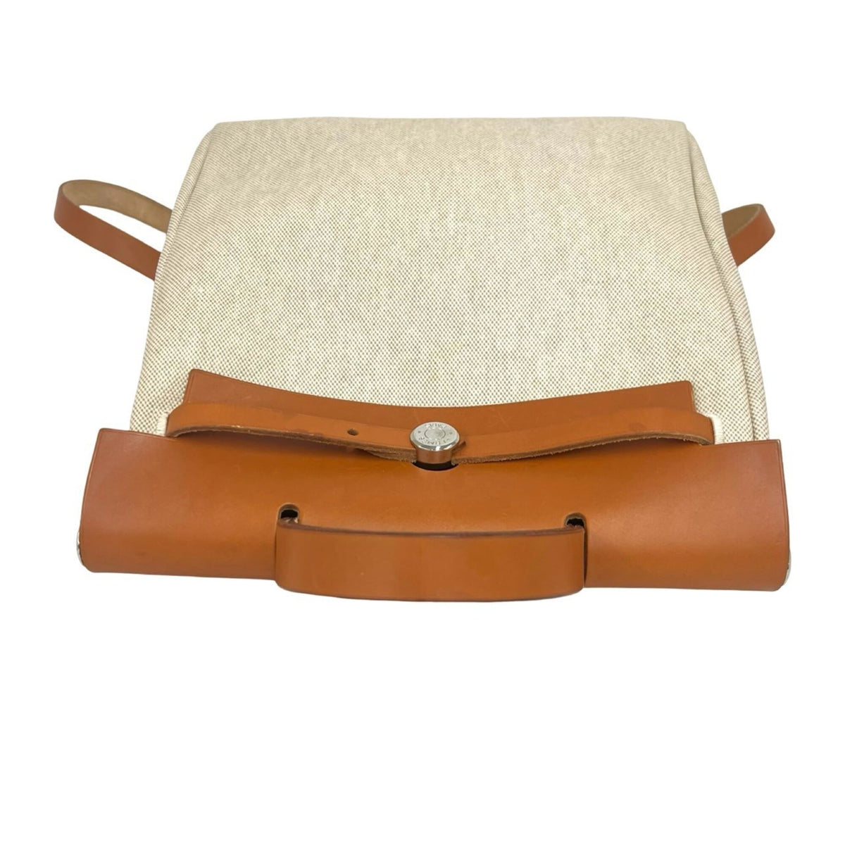 Hermes Brown Ivory Toile H Leather Backpack (Pre-Owned)