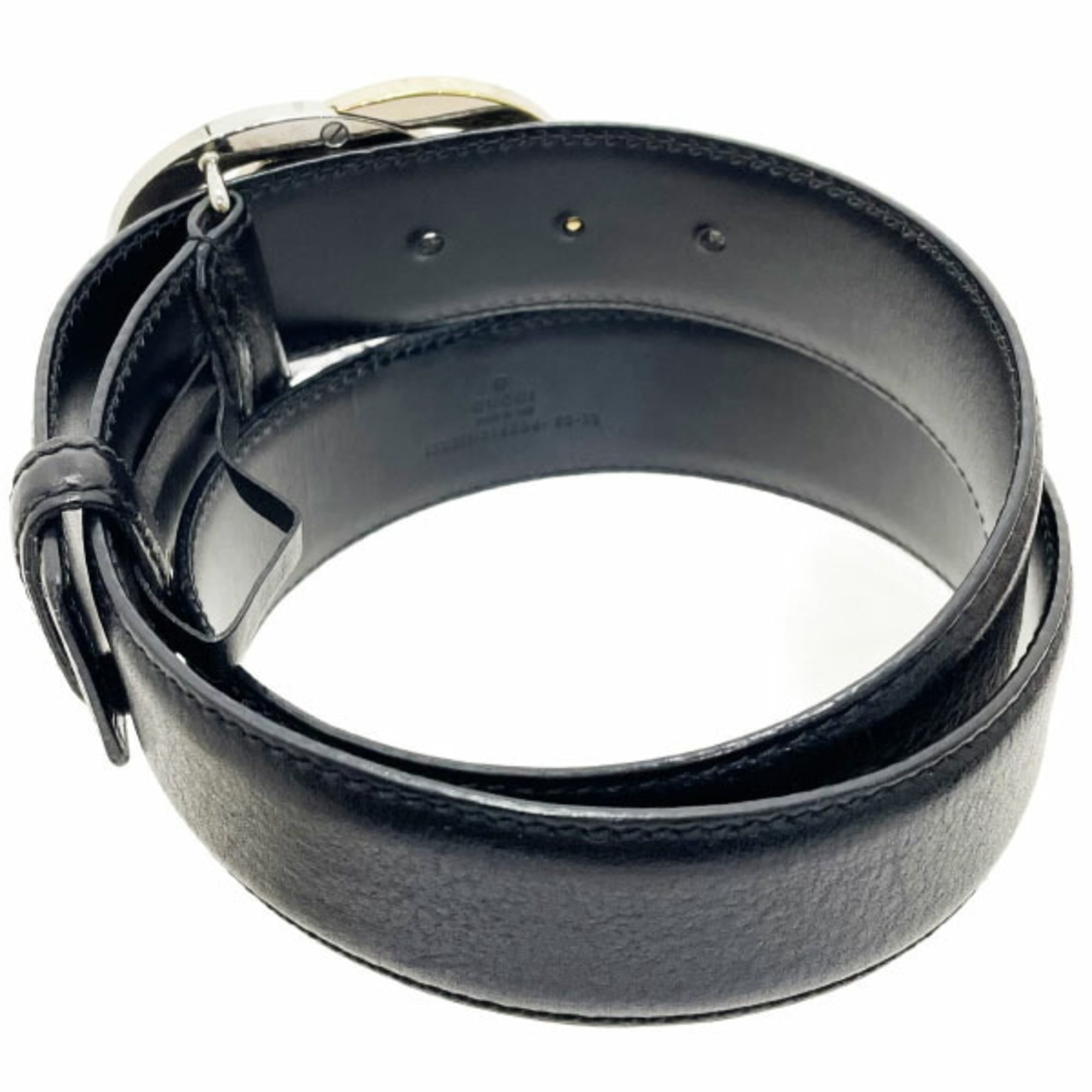 Gucci Black Gold Silver Standard Belt (Pre-Owned)