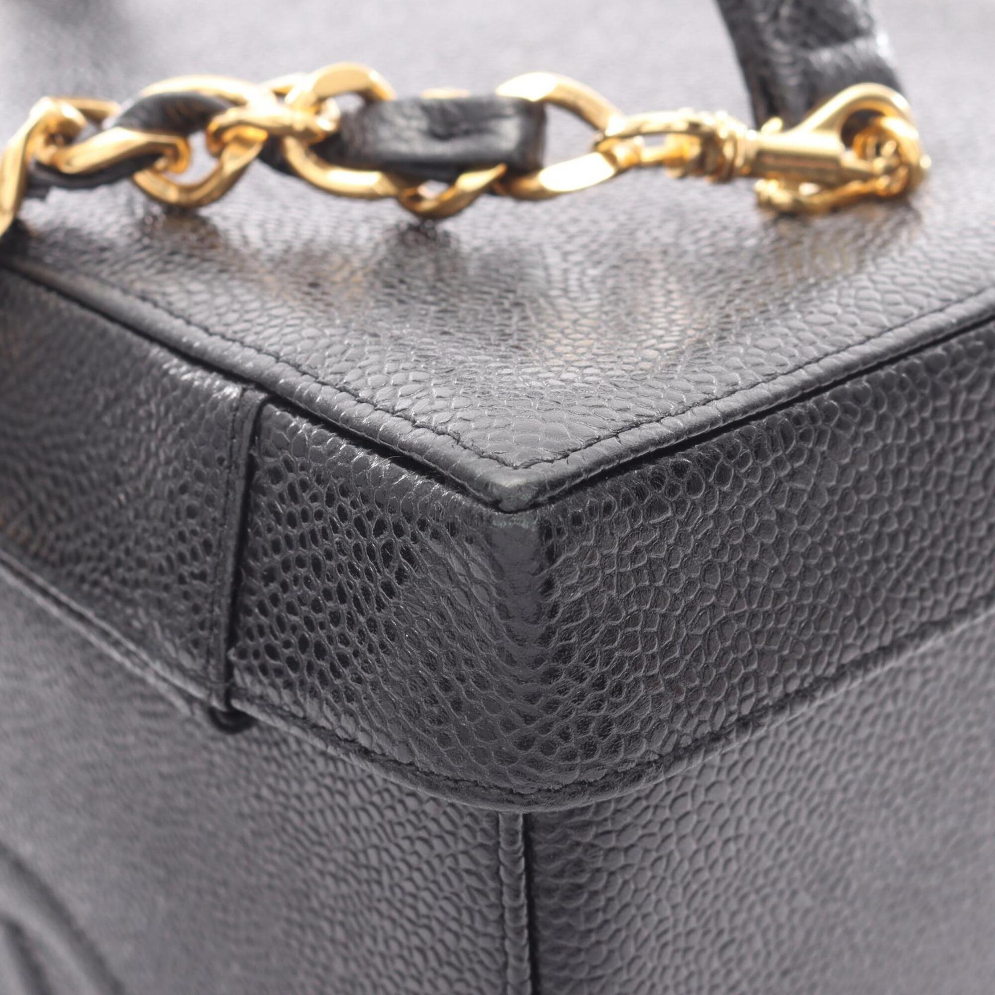Chanel Black Grained Calfskin Handbag (Pre-Owned)