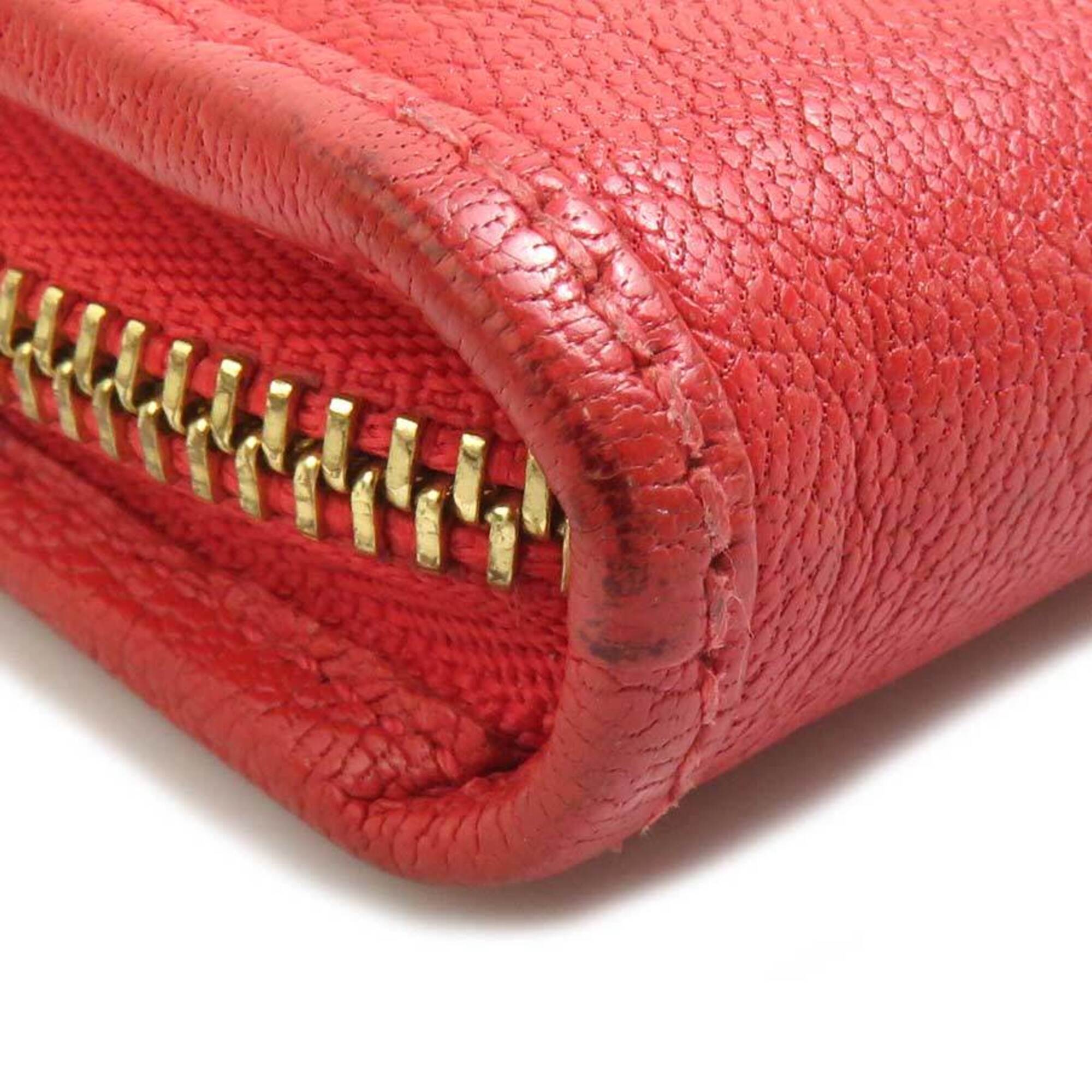 Loewe Orange Red Leather Coin Purse/Coin Case (Pre-Owned)
