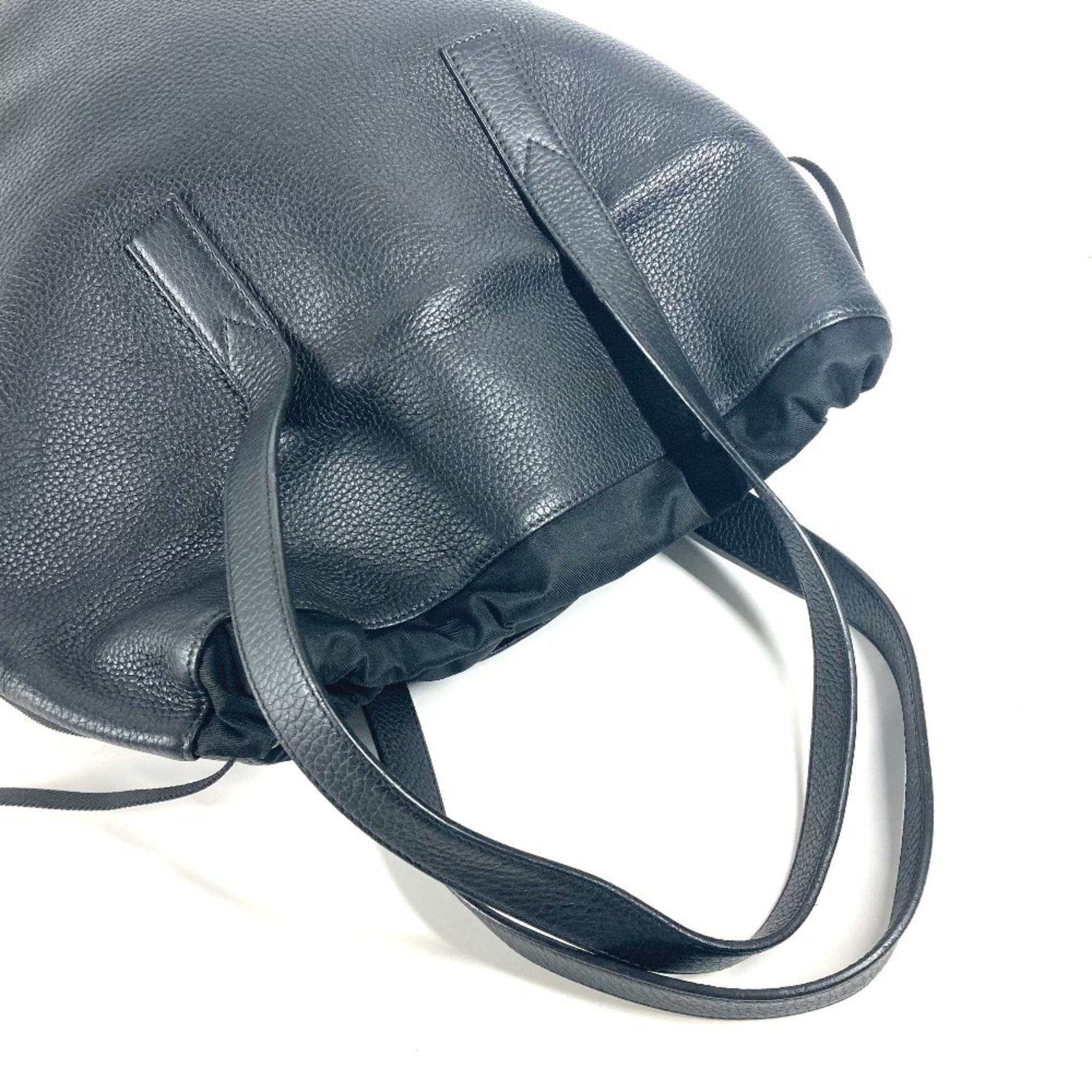 Louis Vuitton Black Noir Leather Handbag Shoulder Bag Tote Bag (Pre-Owned)