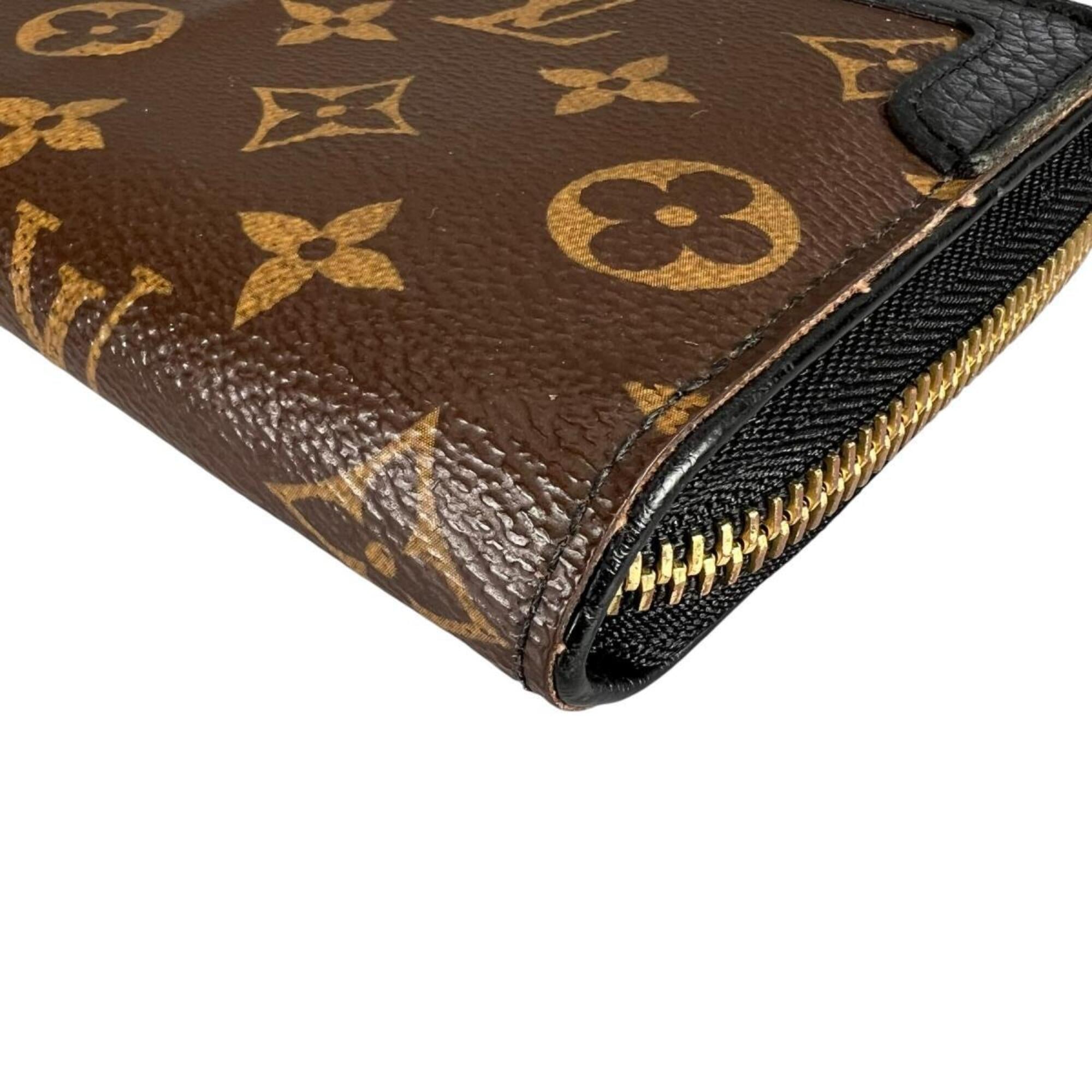 Louis Vuitton Black Brown Noir Monogram Canvas Long Wallet (Bi-Fold) (Pre-Owned)