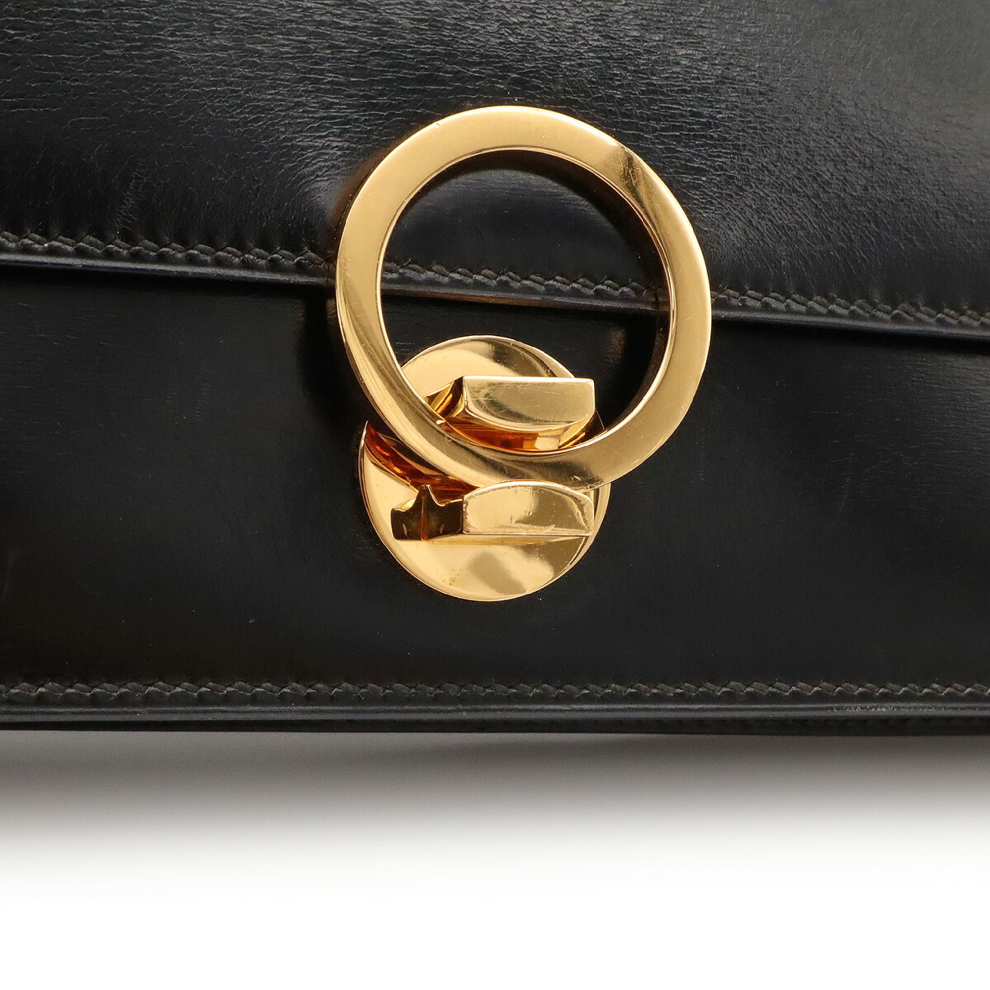 Hermes Black Box Calf Leather Shoulder Bag (Pre-Owned)