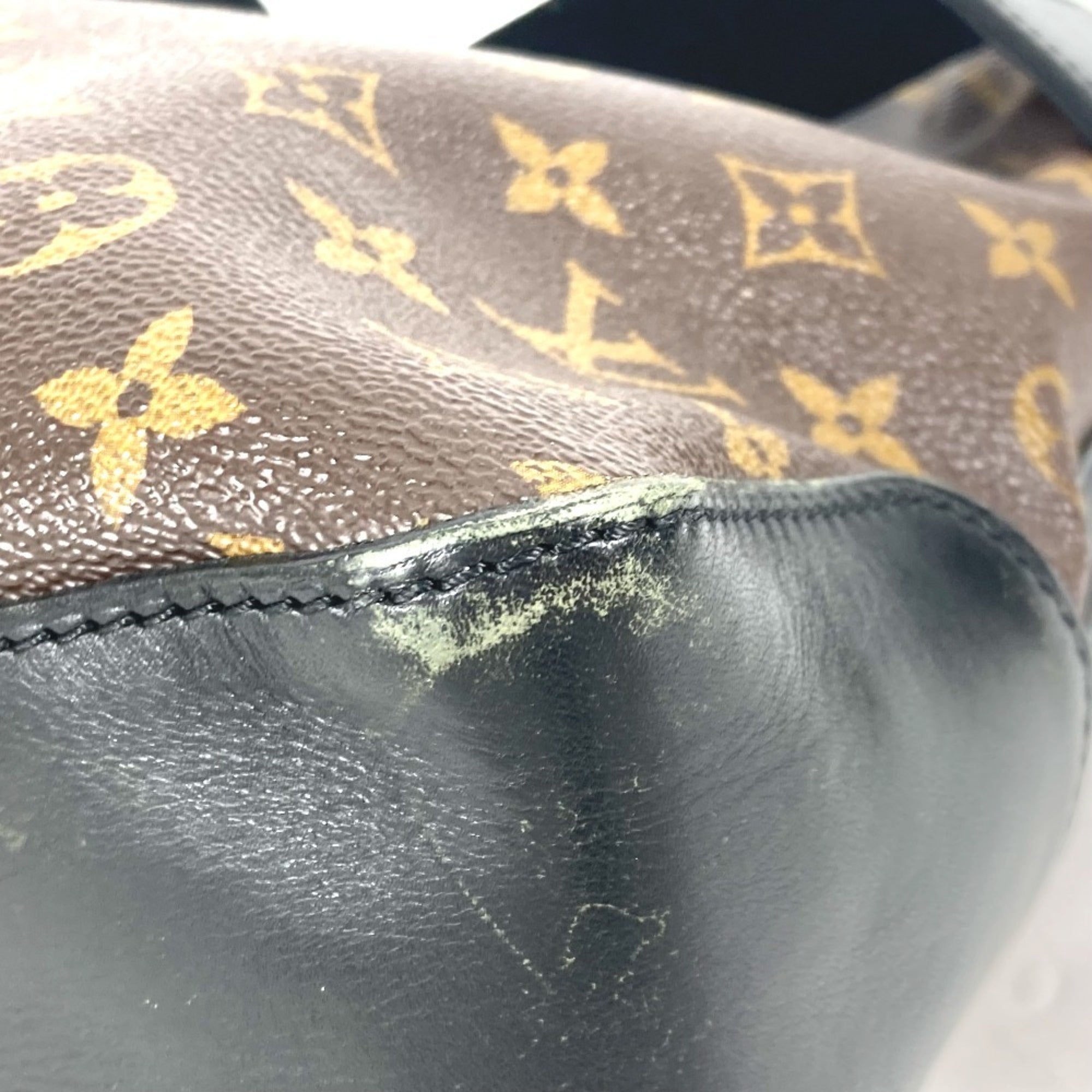 Louis Vuitton Black Brown Galle Monogram Macassar Canvas Shoulder Bag (Pre-Owned)