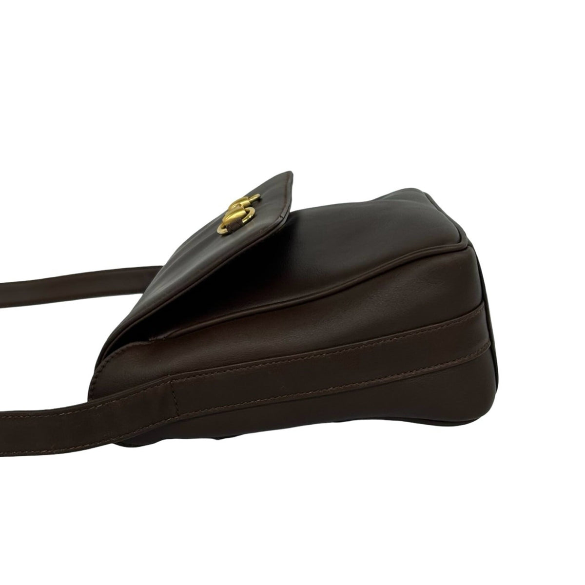 Gucci Brown Leather Pochette Shoulder Bag (Pre-Owned)