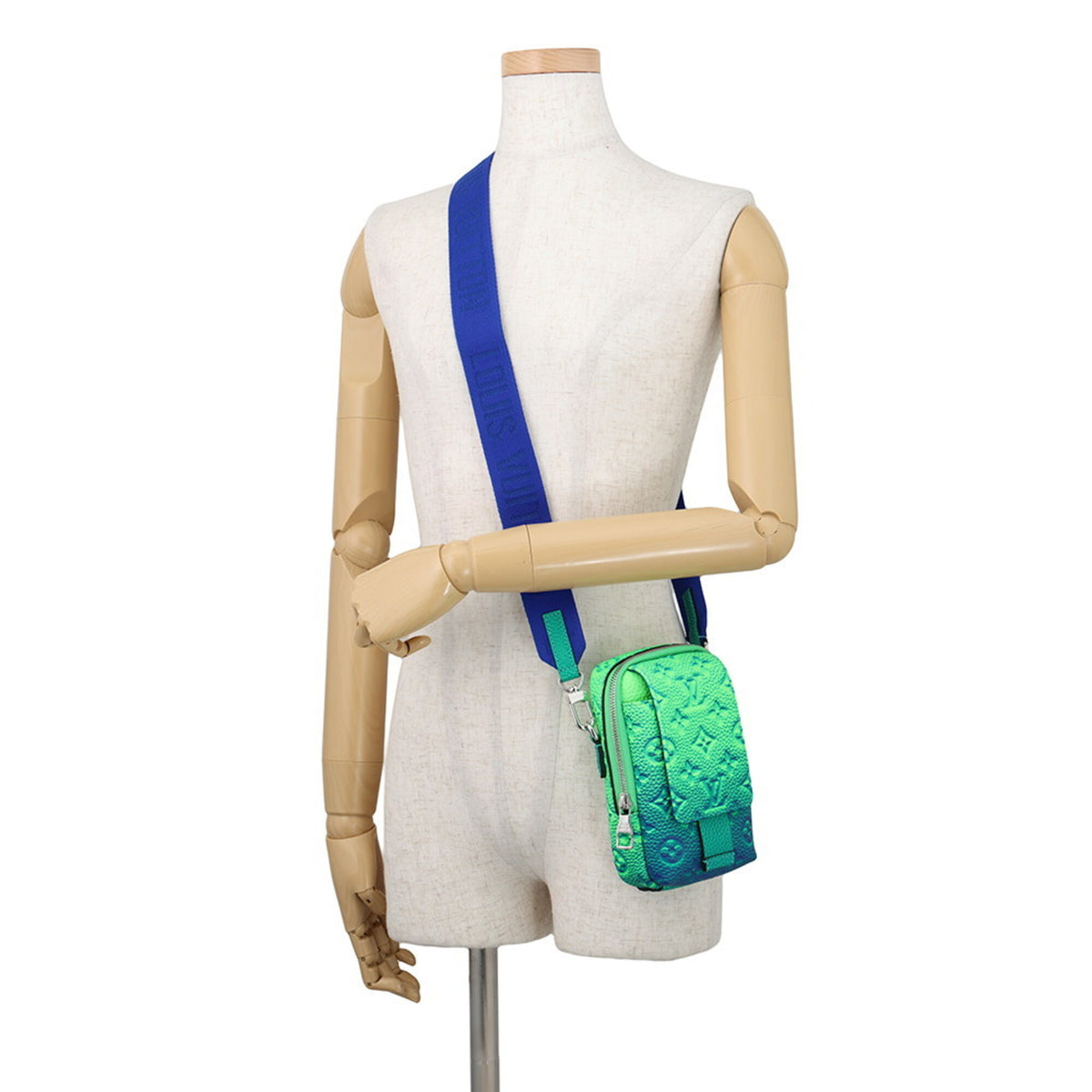 Louis Vuitton Blue Green Handbag Pouch Shoulder Bag (Pre-Owned)