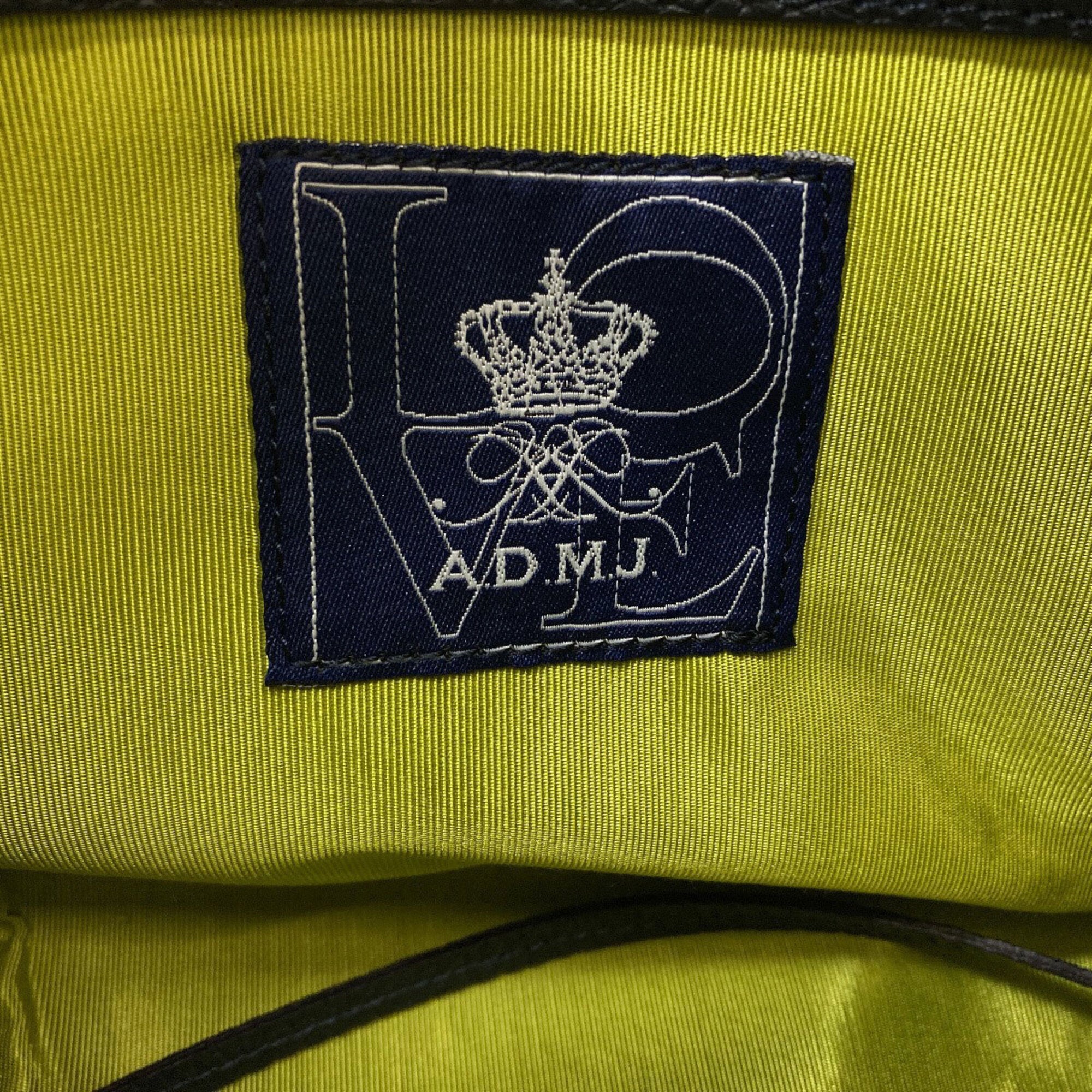 A.D.M.J Navy Leather Handbag (Pre-Owned)
