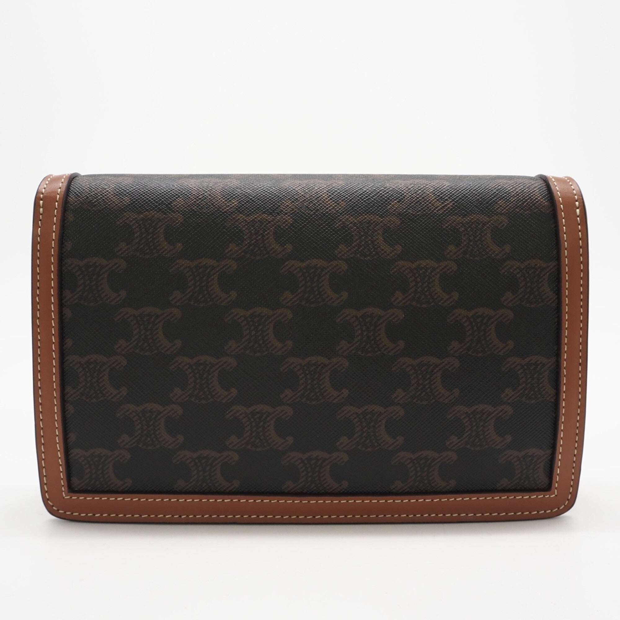 Celine Beige Brown Canvas Shoulder Bag (Pre-Owned)