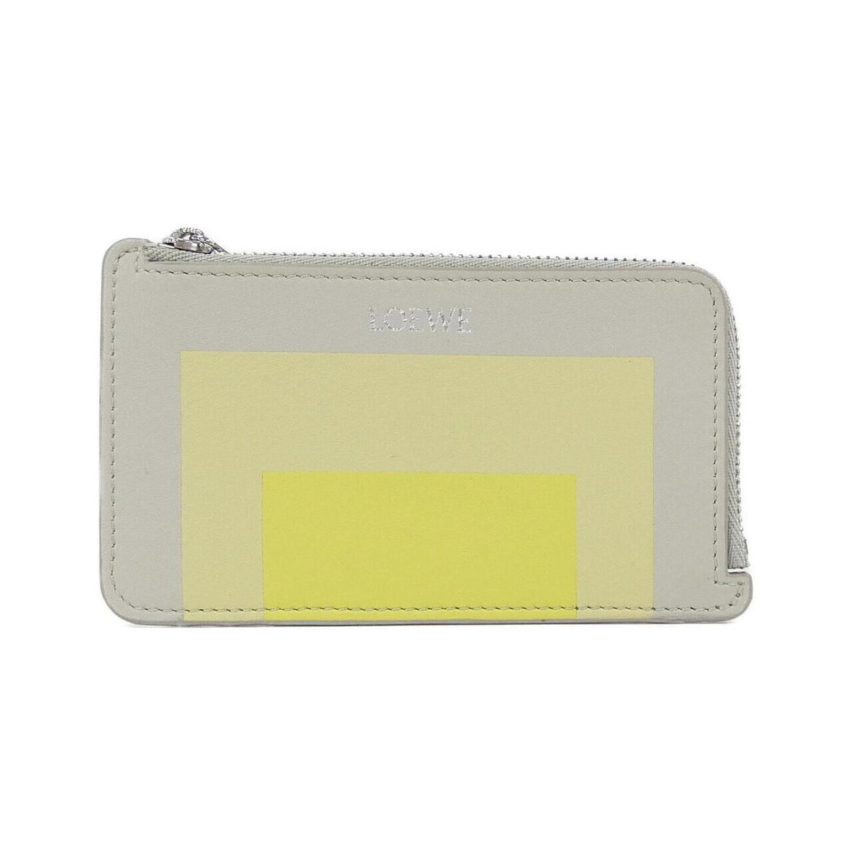 Loewe Gray Yellow Leather Coin Purse/Coin Case (Pre-Owned)