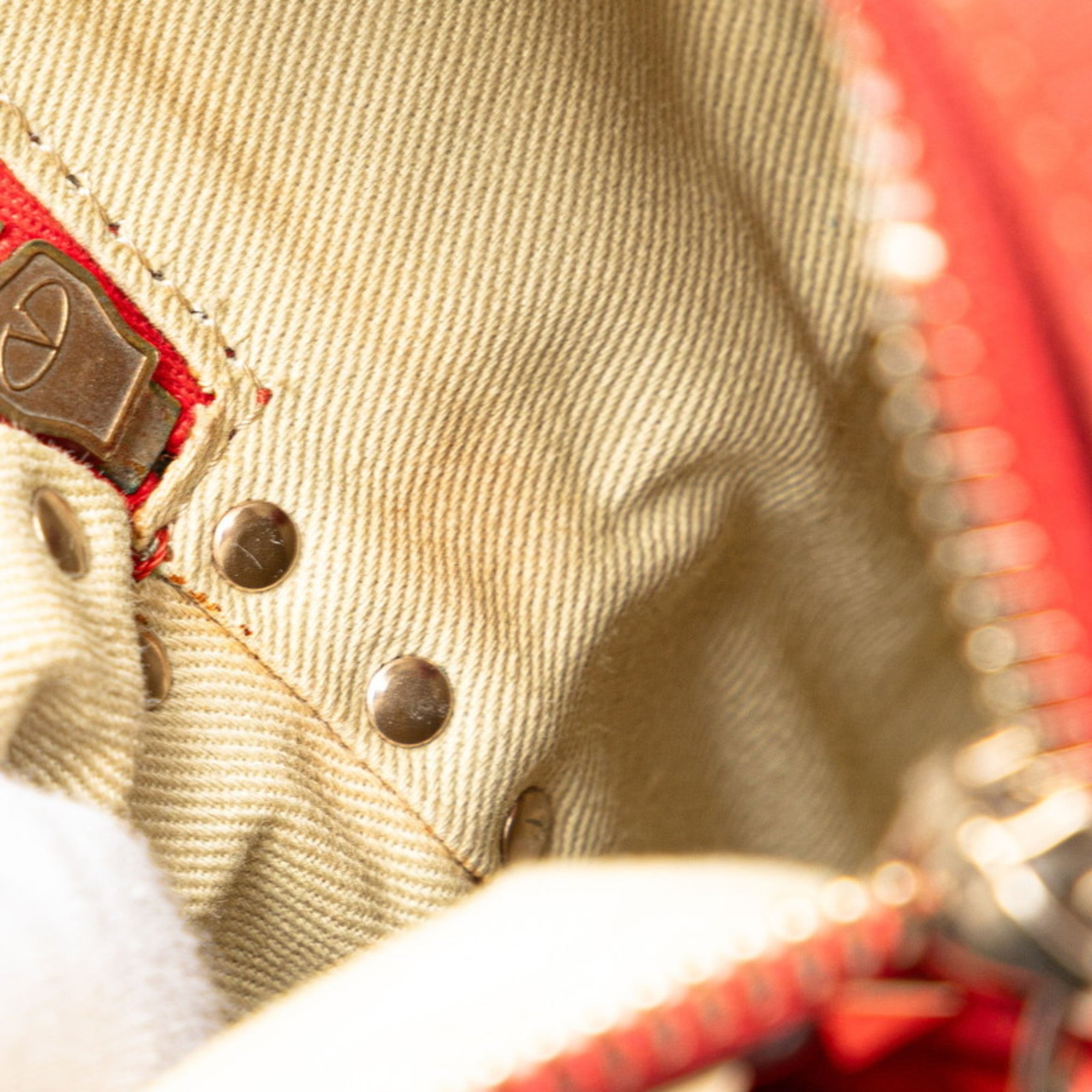 Valentino Red Color Leather Backpack (Pre-Owned)