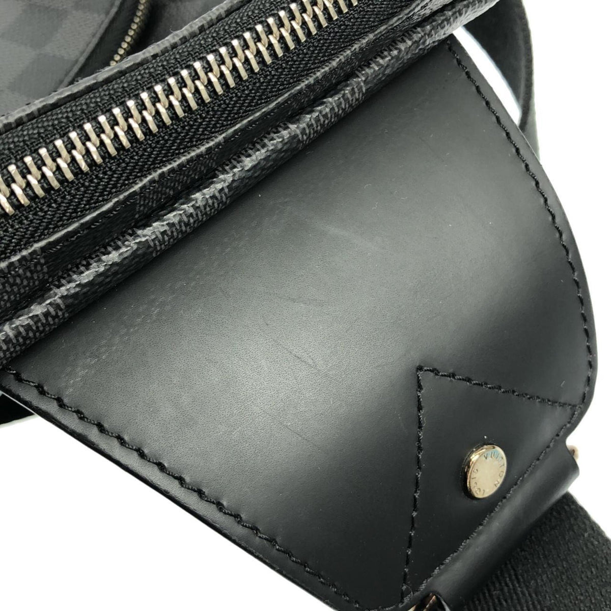 Louis Vuitton Dark Gray Graphite Coated Canvas Shoulder Bag (Pre-Owned)