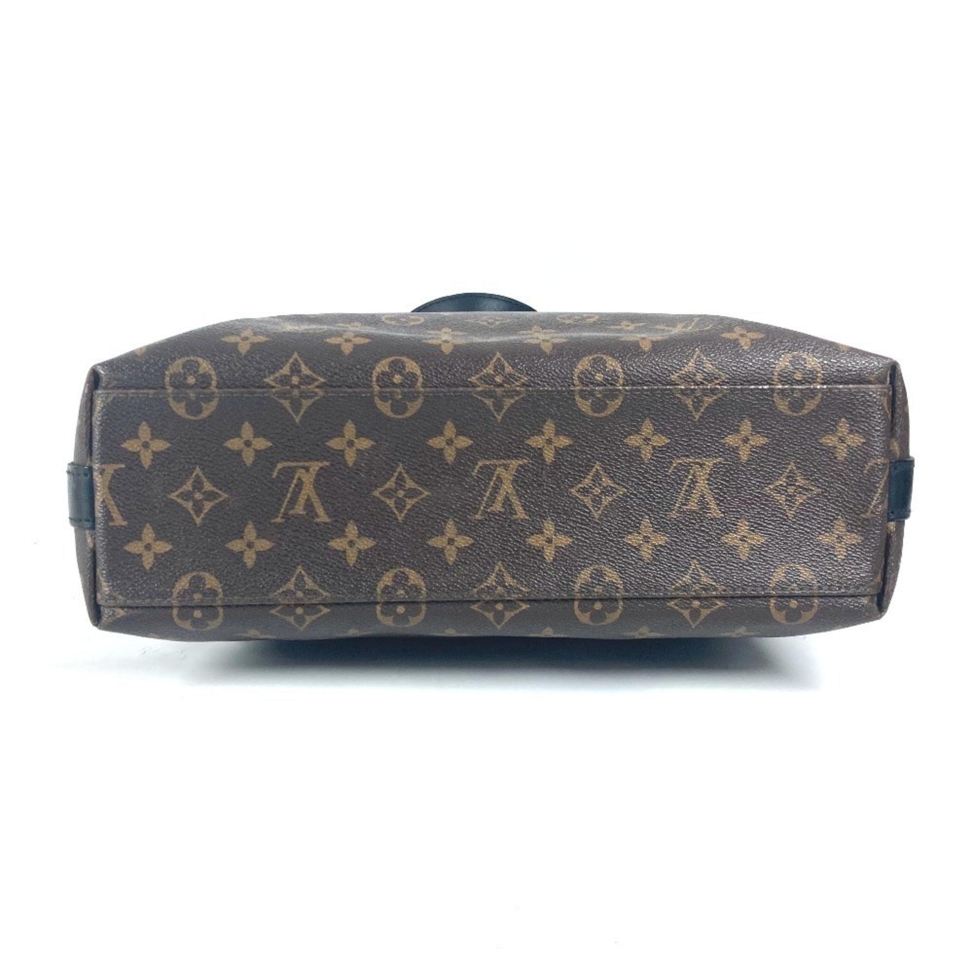 Louis Vuitton Black Brown Canvas Handbag Tote Bag (Pre-Owned)