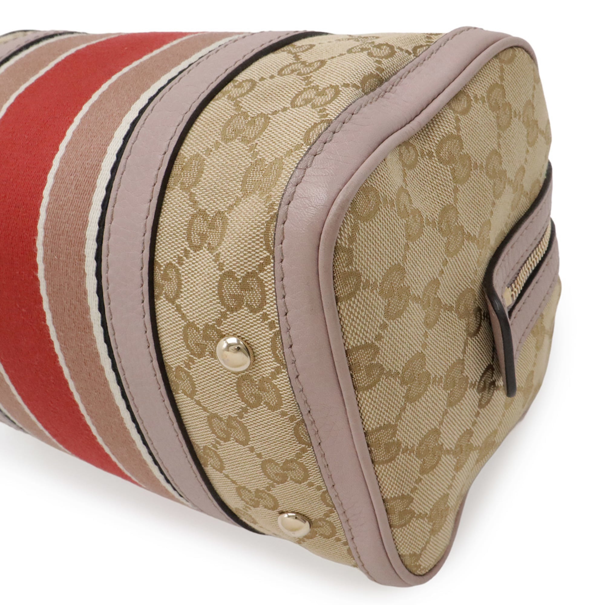 Gucci Beige Pink Pink Red Red Color Yellow Gg Canvas Handbag (Pre-Owned)