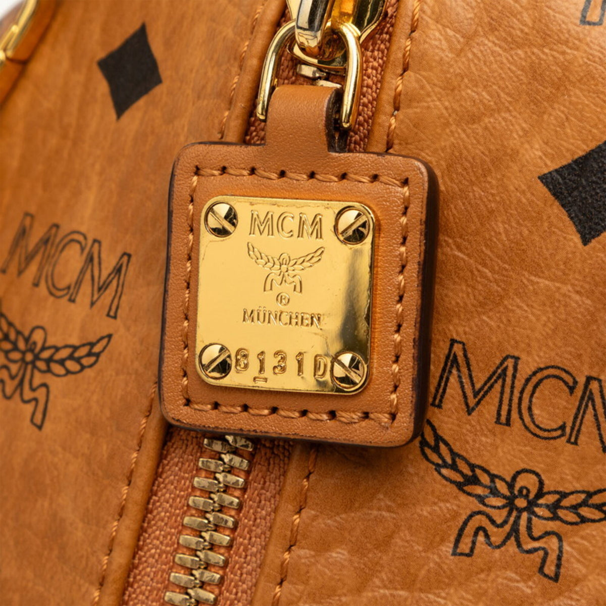Mcm Brown White Pvc Leather Backpack (Pre-Owned)