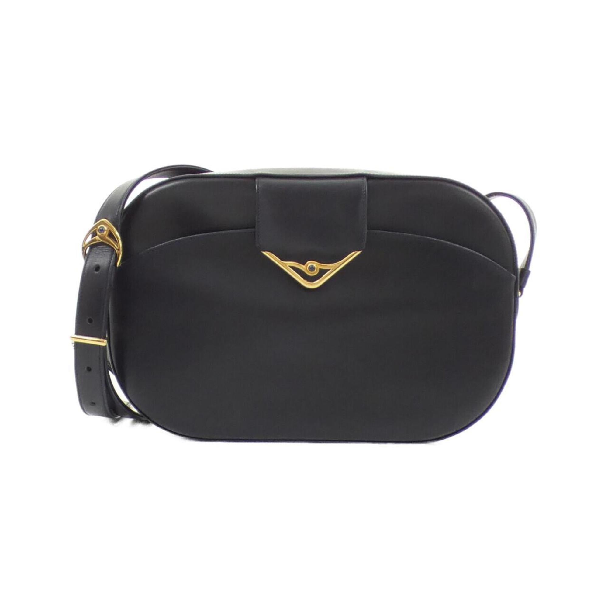 Cartier Navy Leather Shoulder Bag (Pre-Owned)