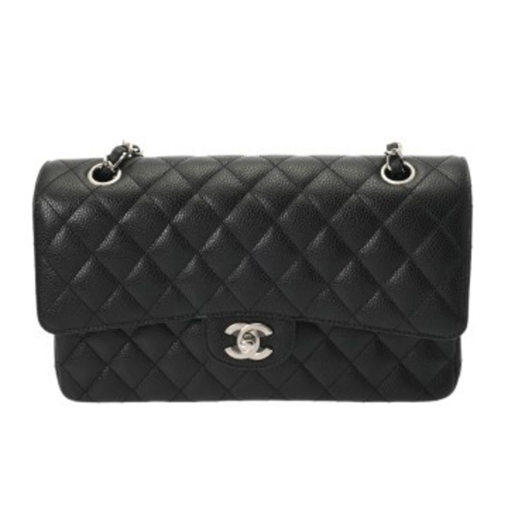 Chanel Black Grained Calfskin Shoulder Bag (Pre-Owned)